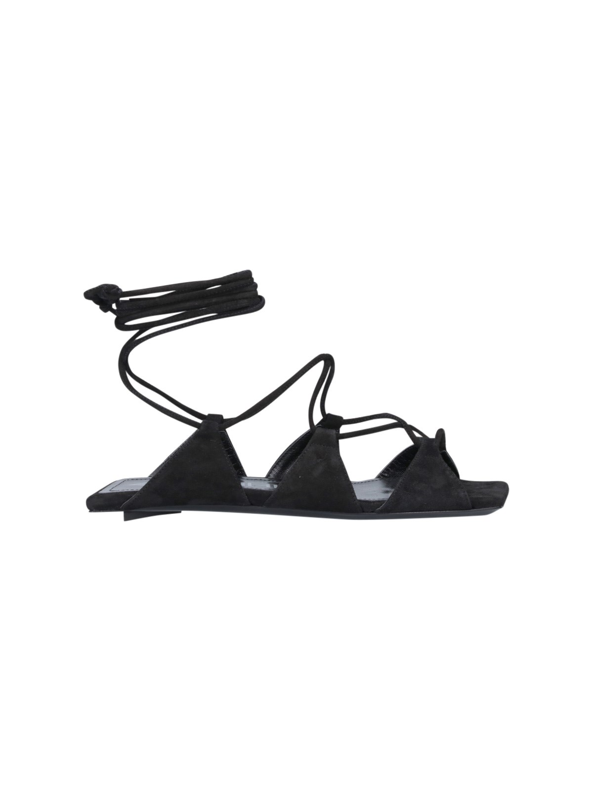 Attico Crossed Sandals In Black