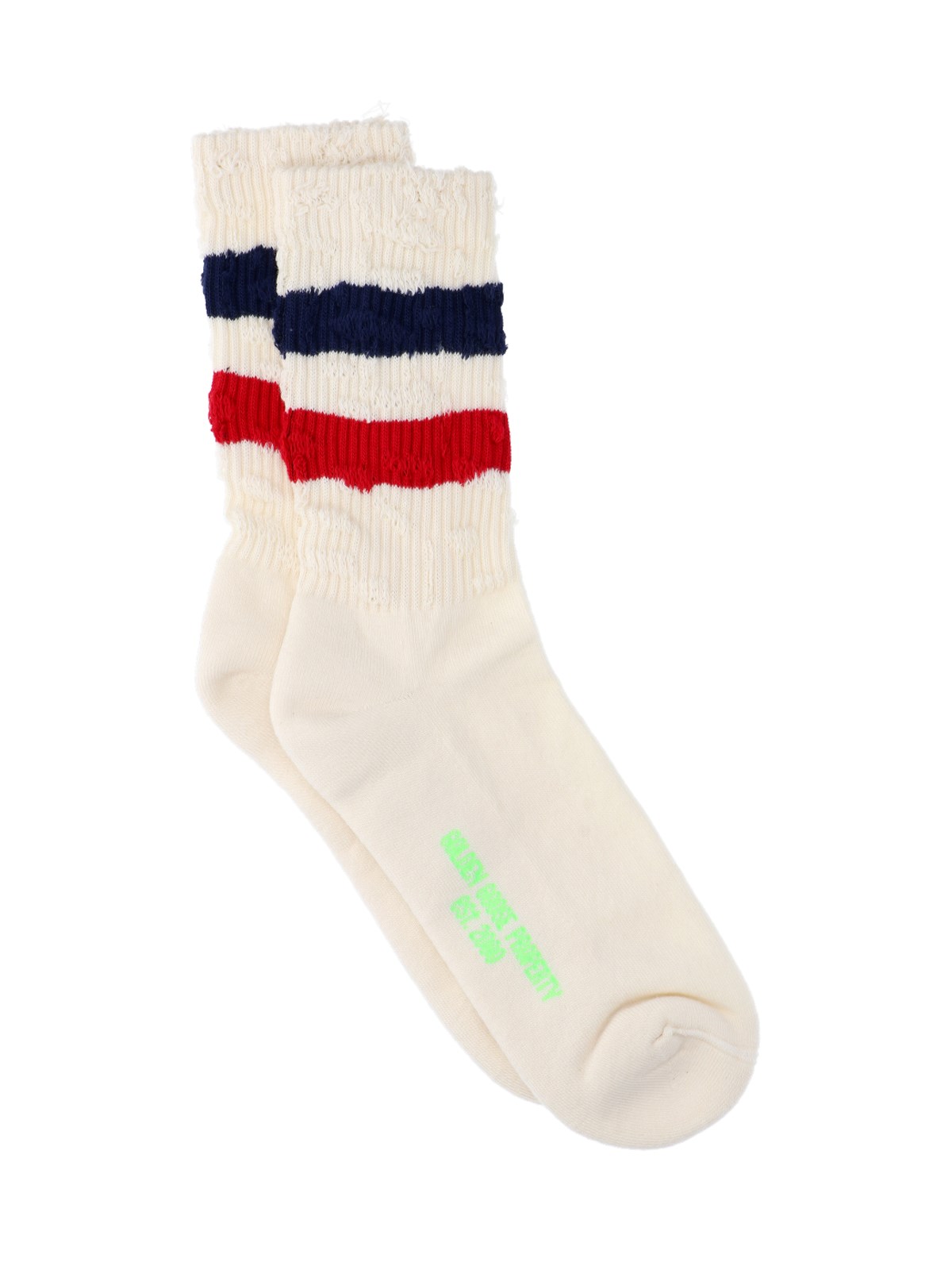 Shop Golden Goose Striped Detail Socks In White