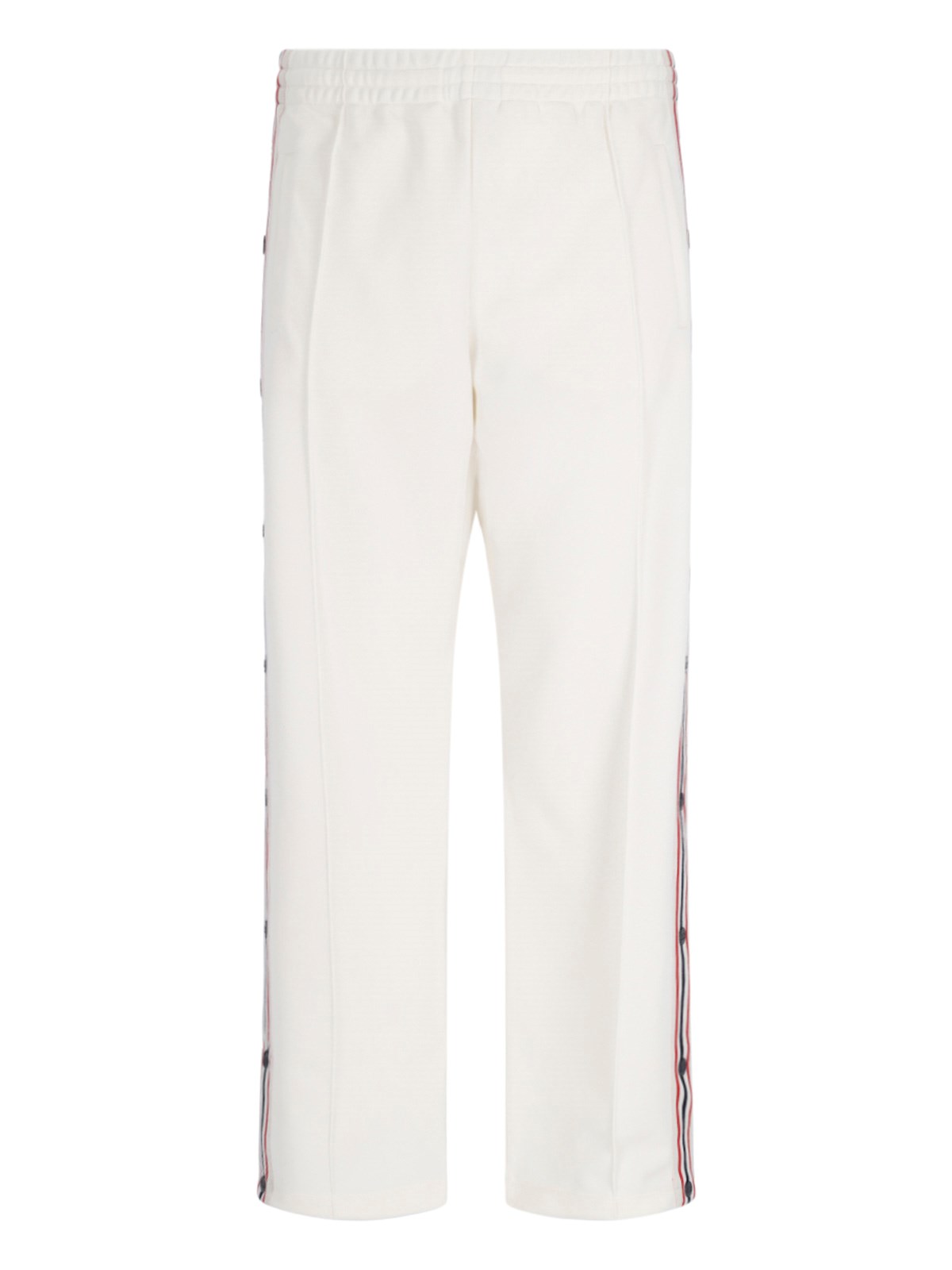 Shop Golden Goose Side Buttons Trousers In Cream