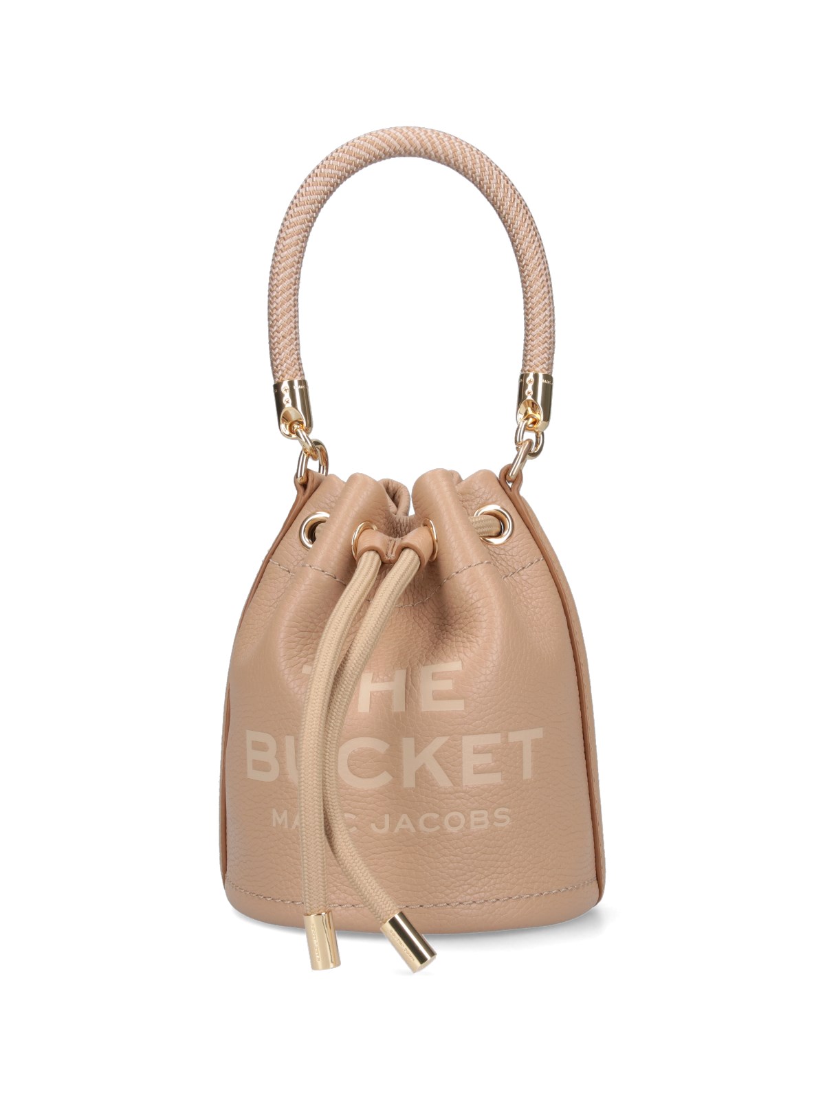 Shop Marc Jacobs "the Leather Bucket" Mini Bag In Beige
