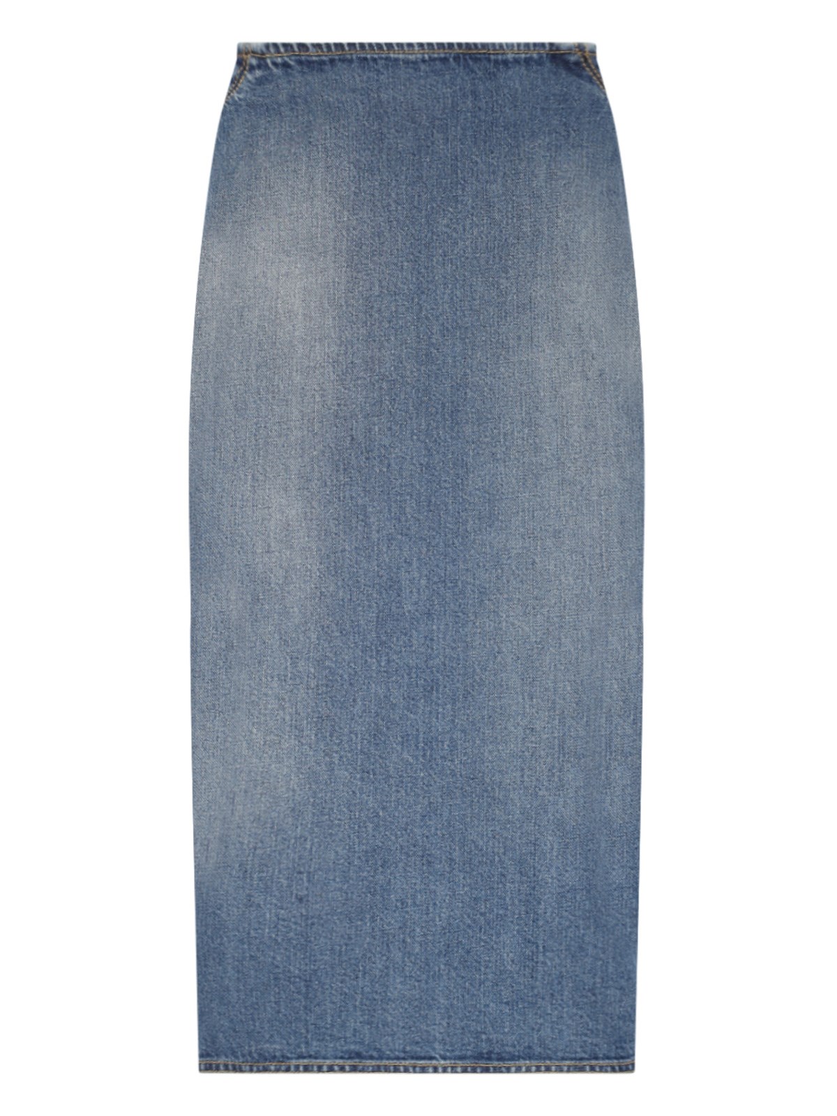 Shop Alaïa Denim Sheath Skirt In Blue