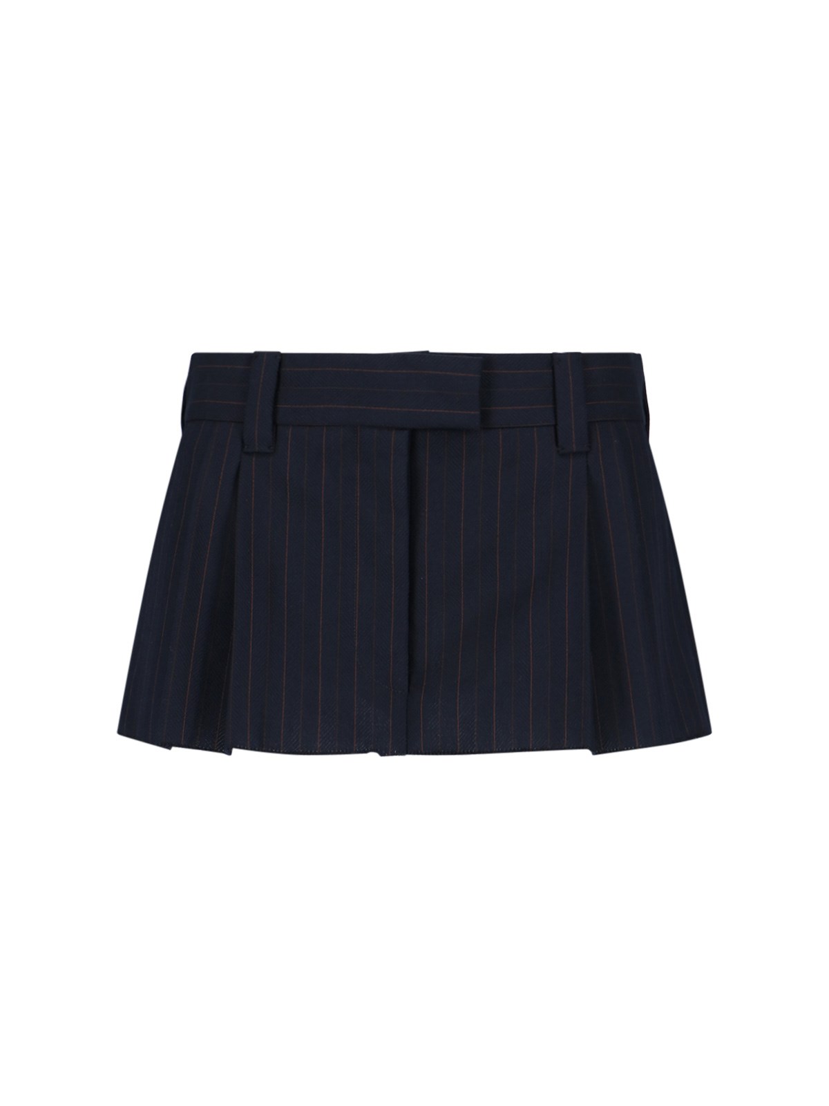 Shop Miu Miu Pinstripe Mini Skirt In Blue