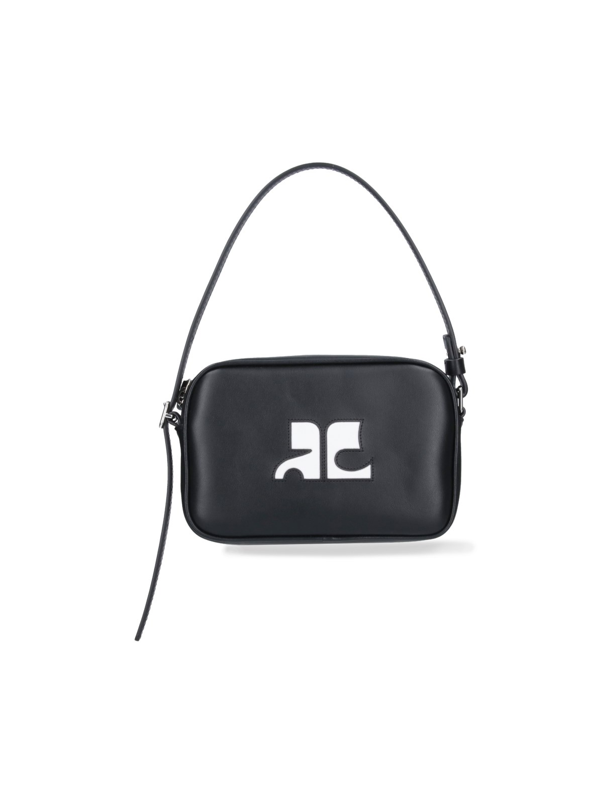 Shop Courrèges 'slim Leather Camera' Shoulder Bag In Black  