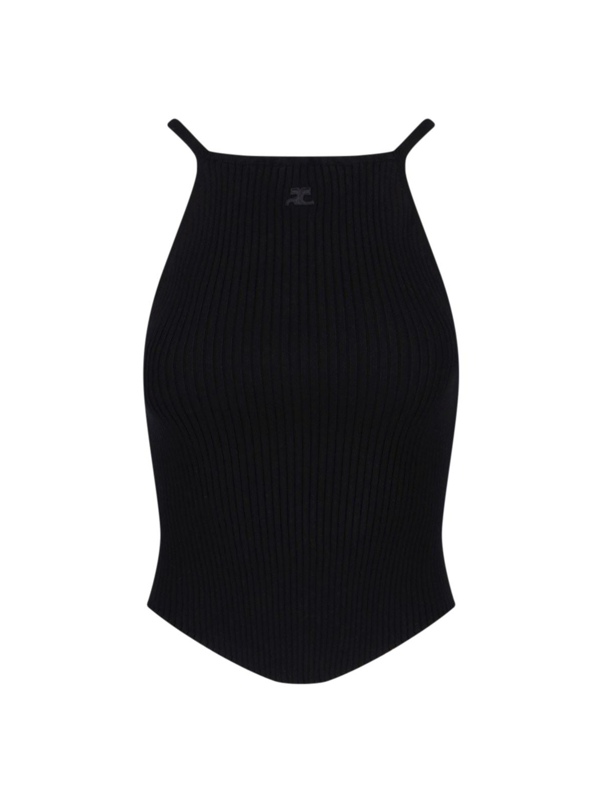 Shop Courrèges Ribbed Tank Top In Black  