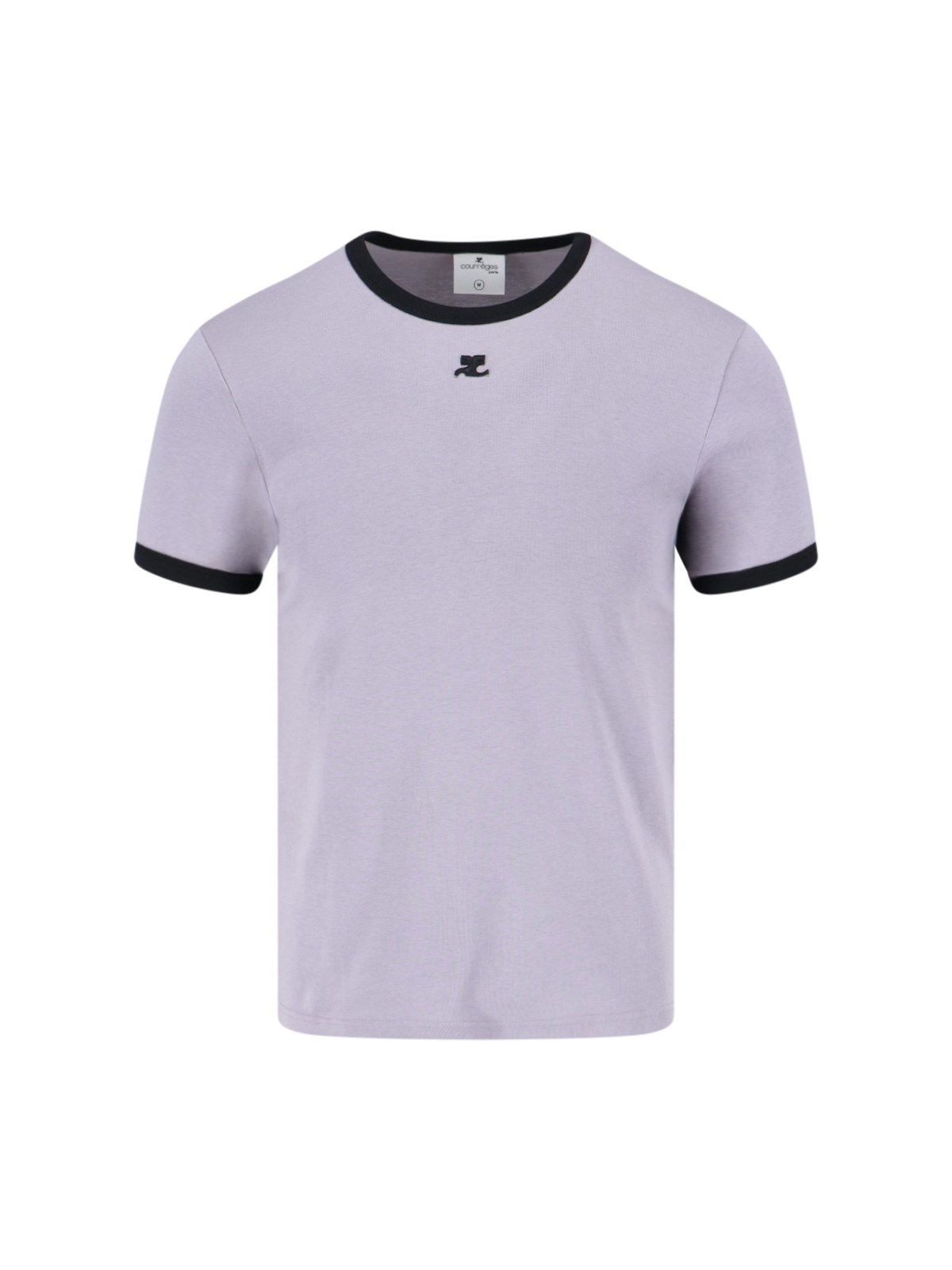 Shop Courrèges 'contraste' T-shirt In Gray