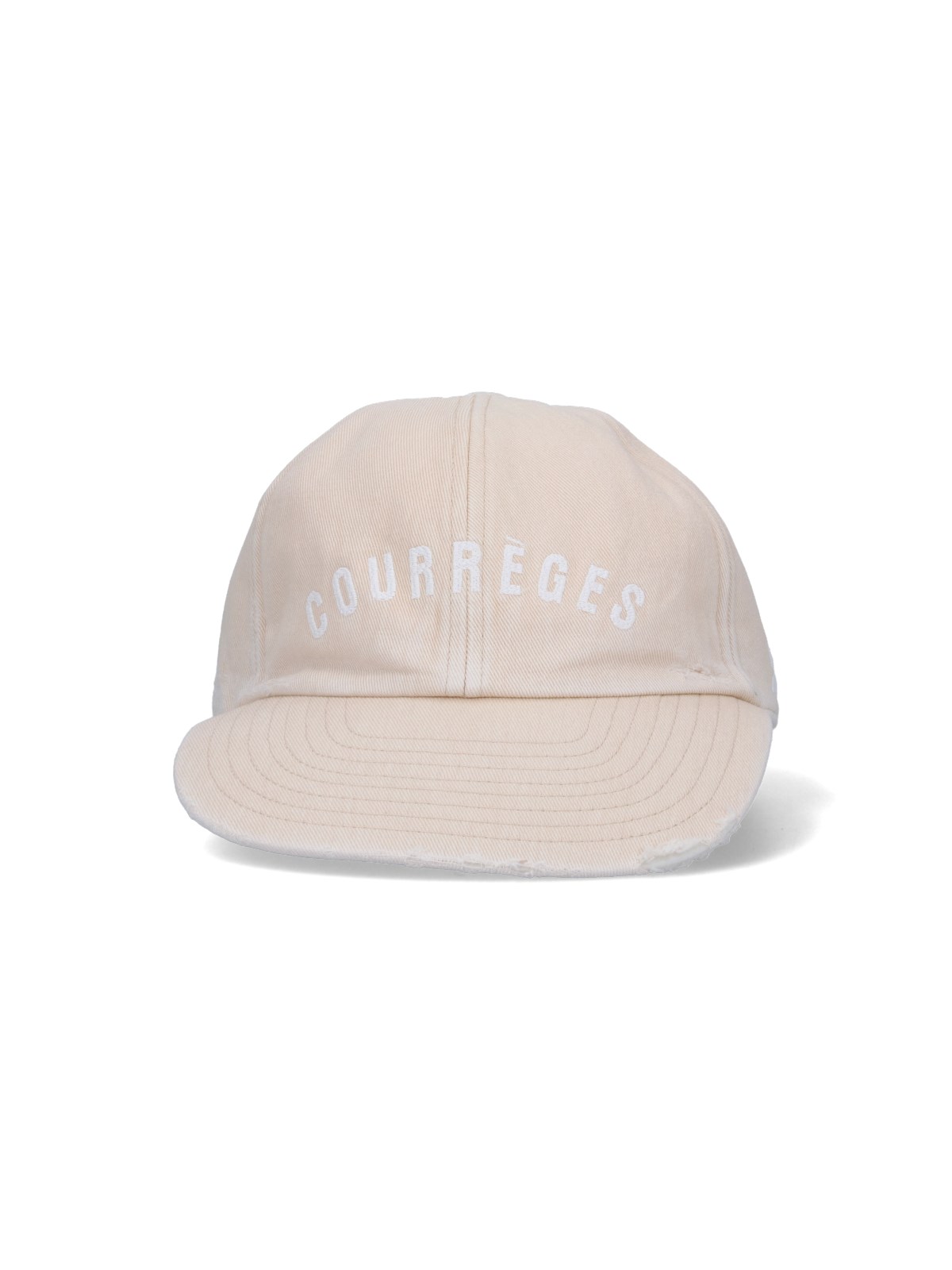 Shop Courrèges Logo Baseball Cap In Beige