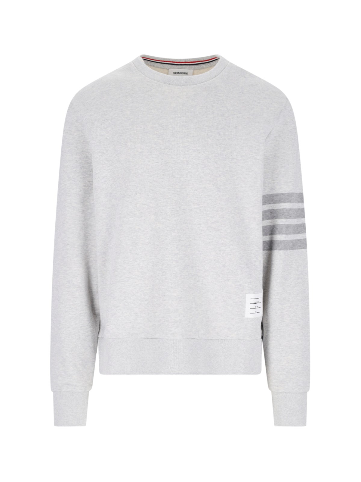 Shop Thom Browne '4-bar' Crewneck Sweatshirt In Gray