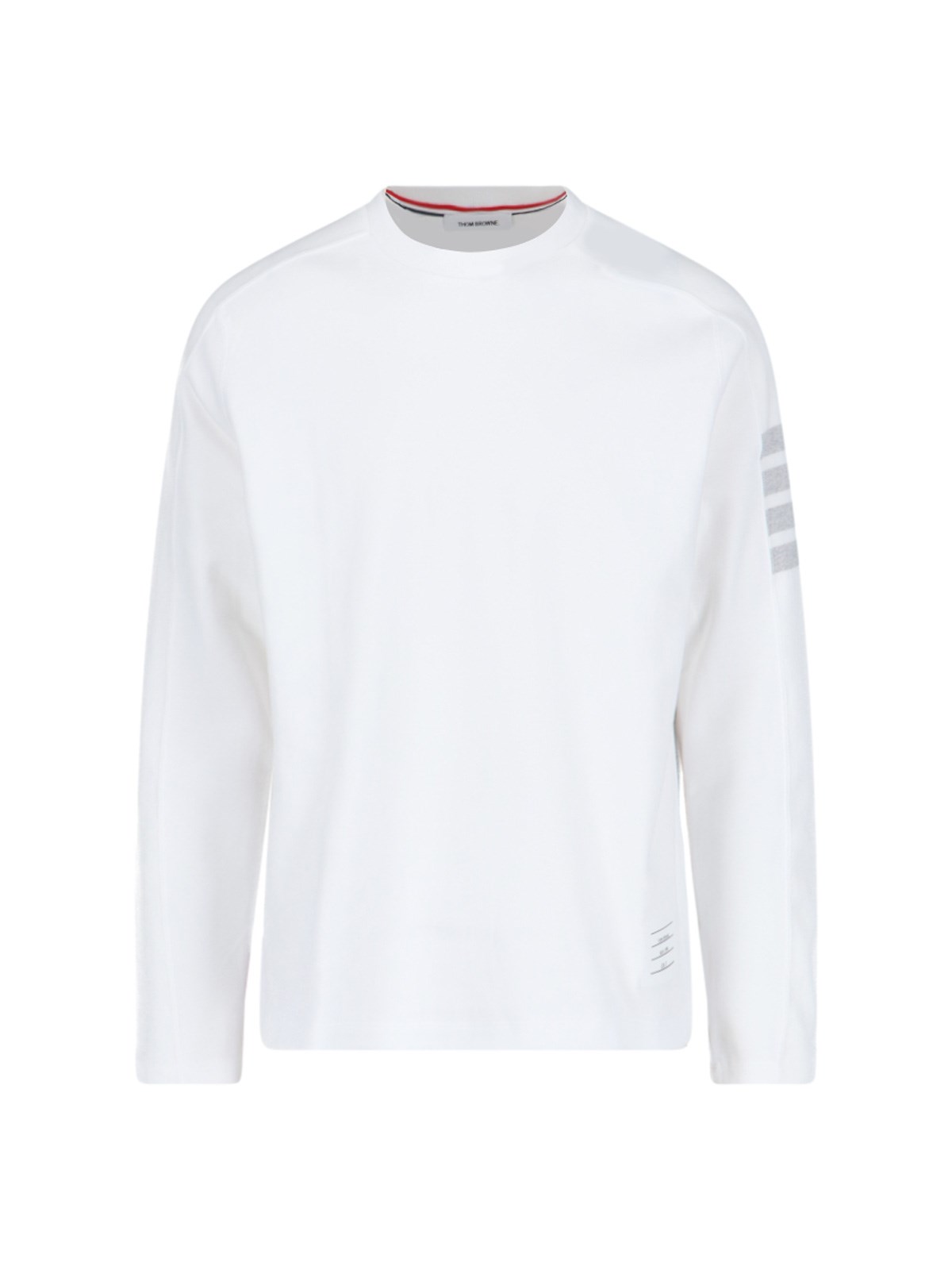 Shop Thom Browne '4-bar' T-shirt In White
