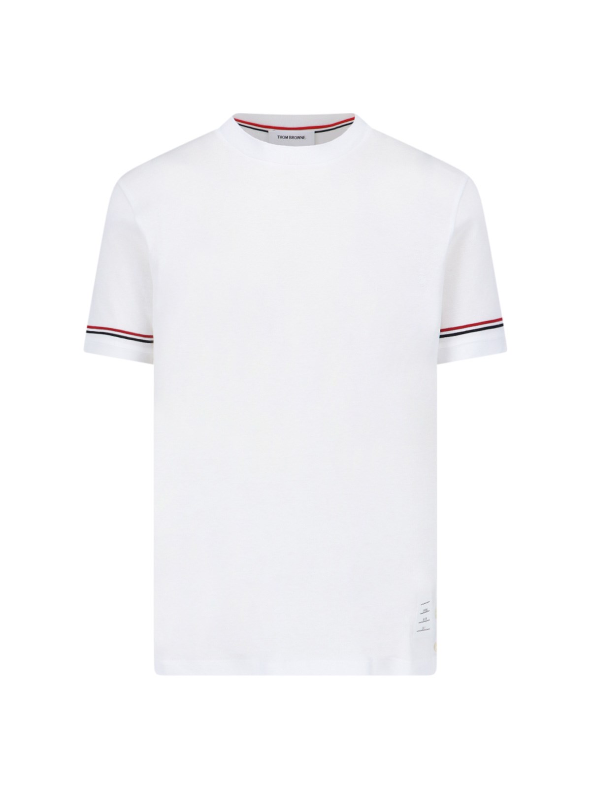 Thom Browne Tricolor Detail T-shirt In White