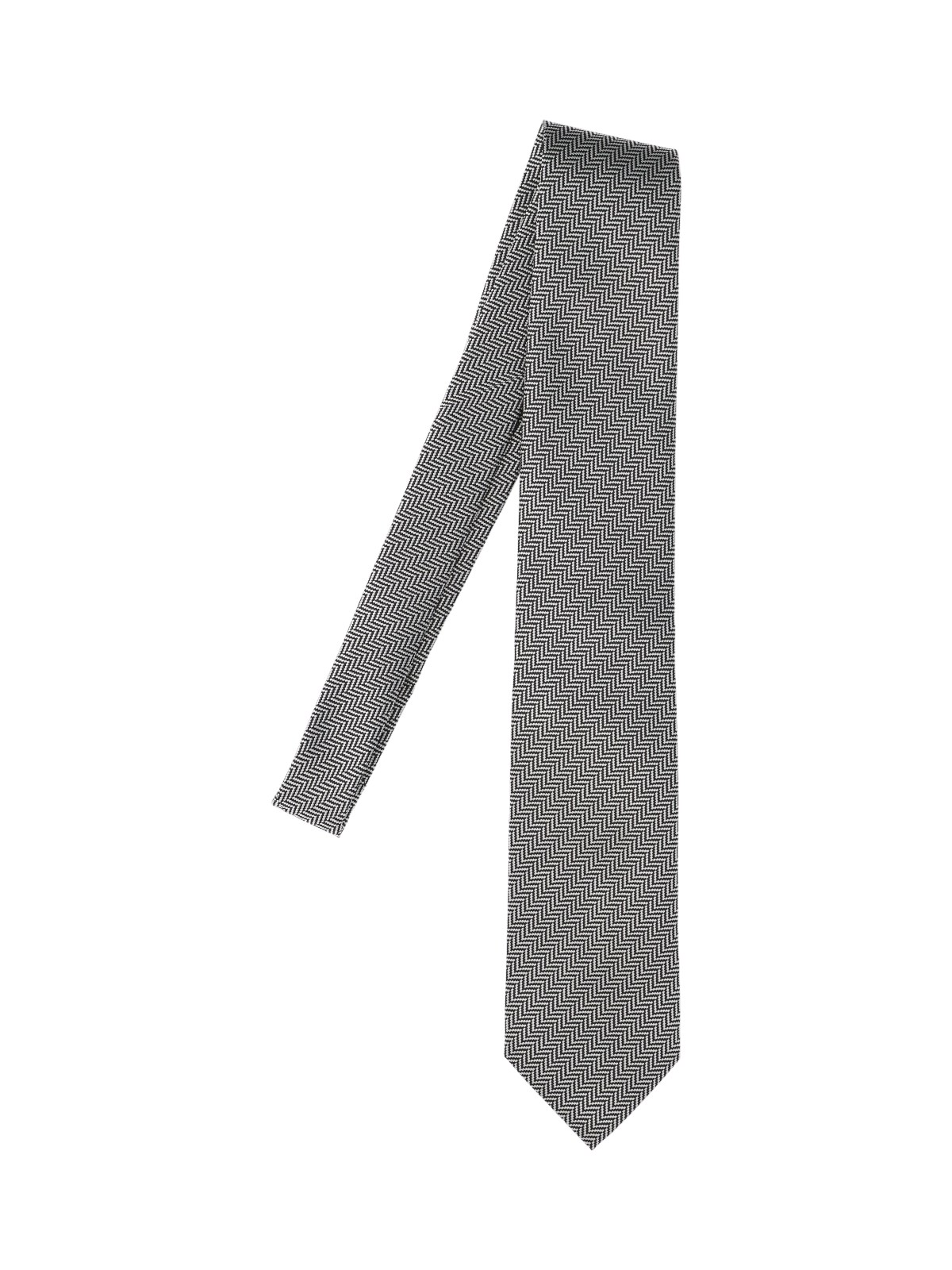 Tom Ford Striped Tie In Black  