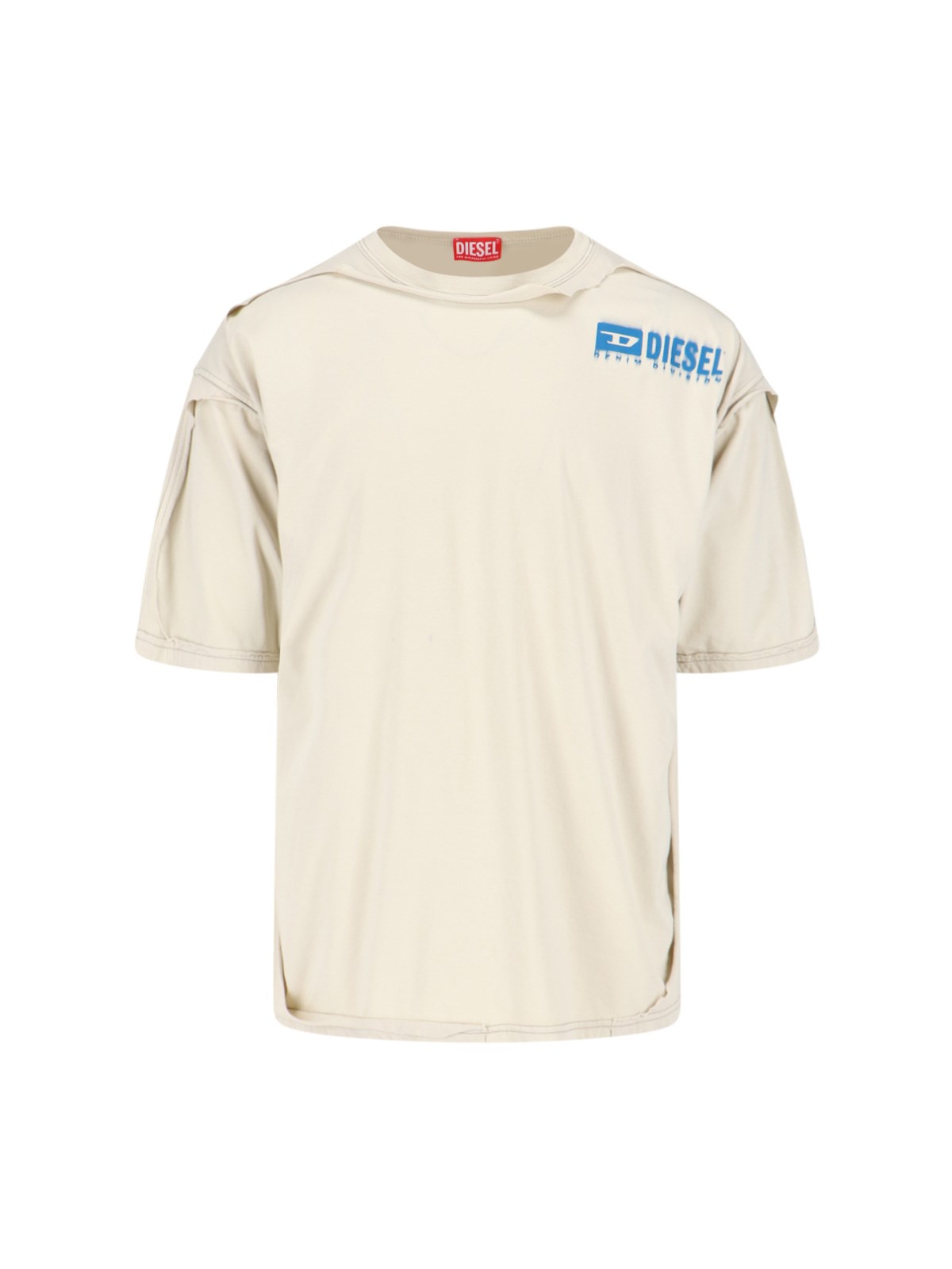 Shop Diesel 't-box-dbl' T-shirt In Cream