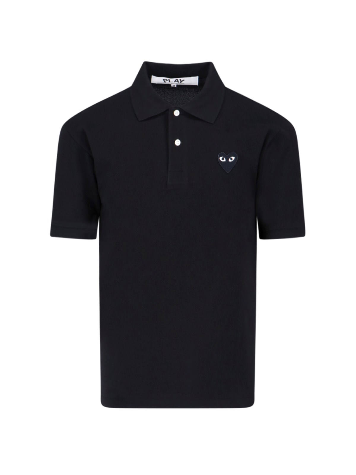 Shop Comme Des Garçons Play Logo Polo Shirt In Black  