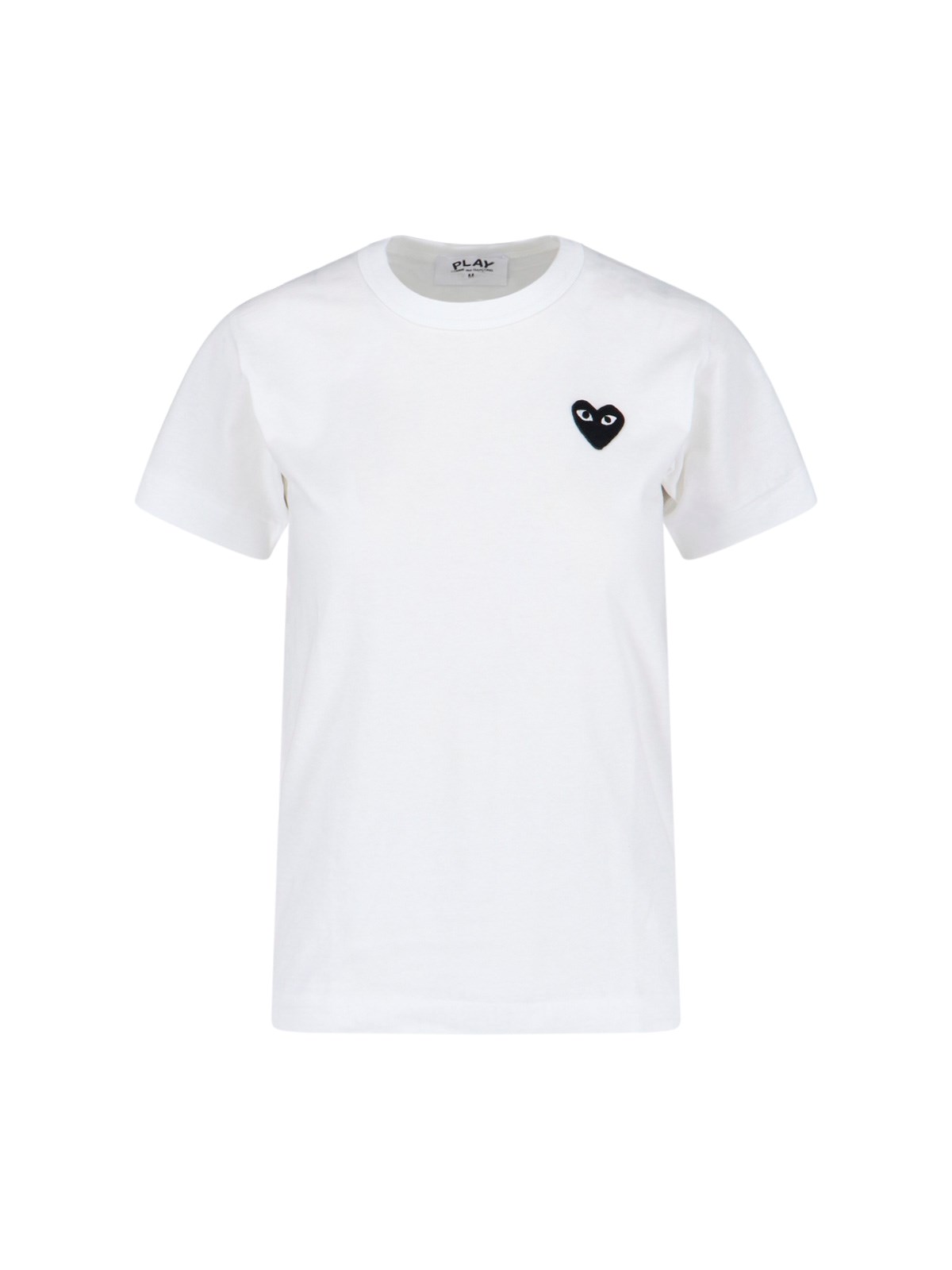 Shop Comme Des Garçons Play Basic Logo T-shirt In White