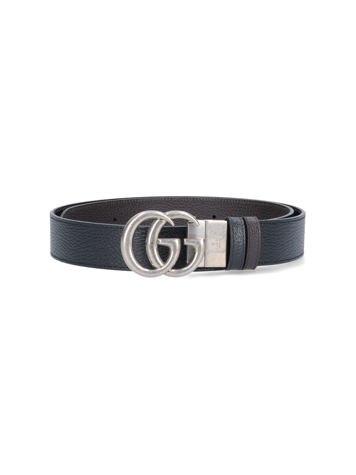 Shop Gucci 'gg Marmont' Reversible Belt In Black  