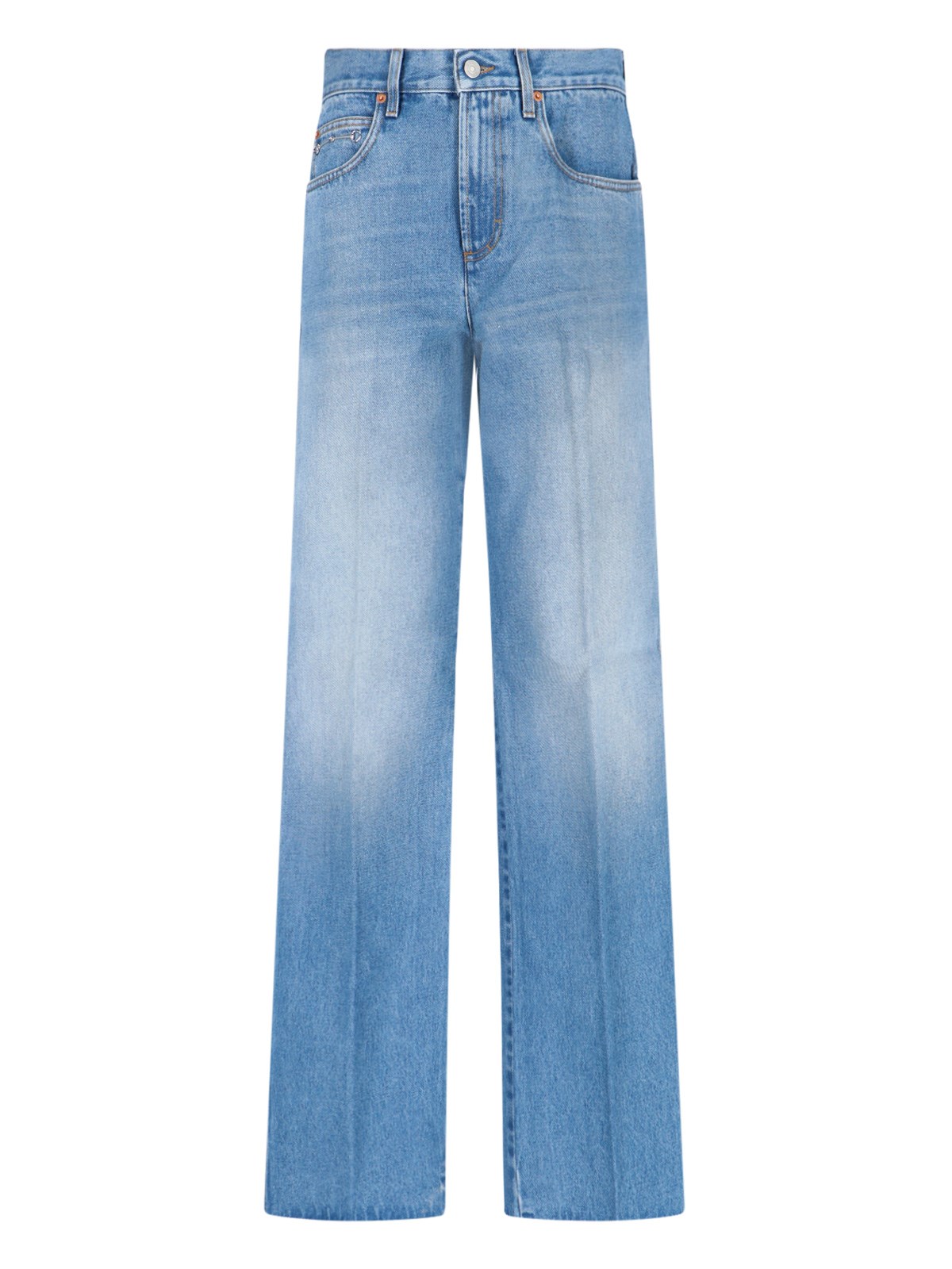 Shop Gucci Straight Jeans In Light Blue