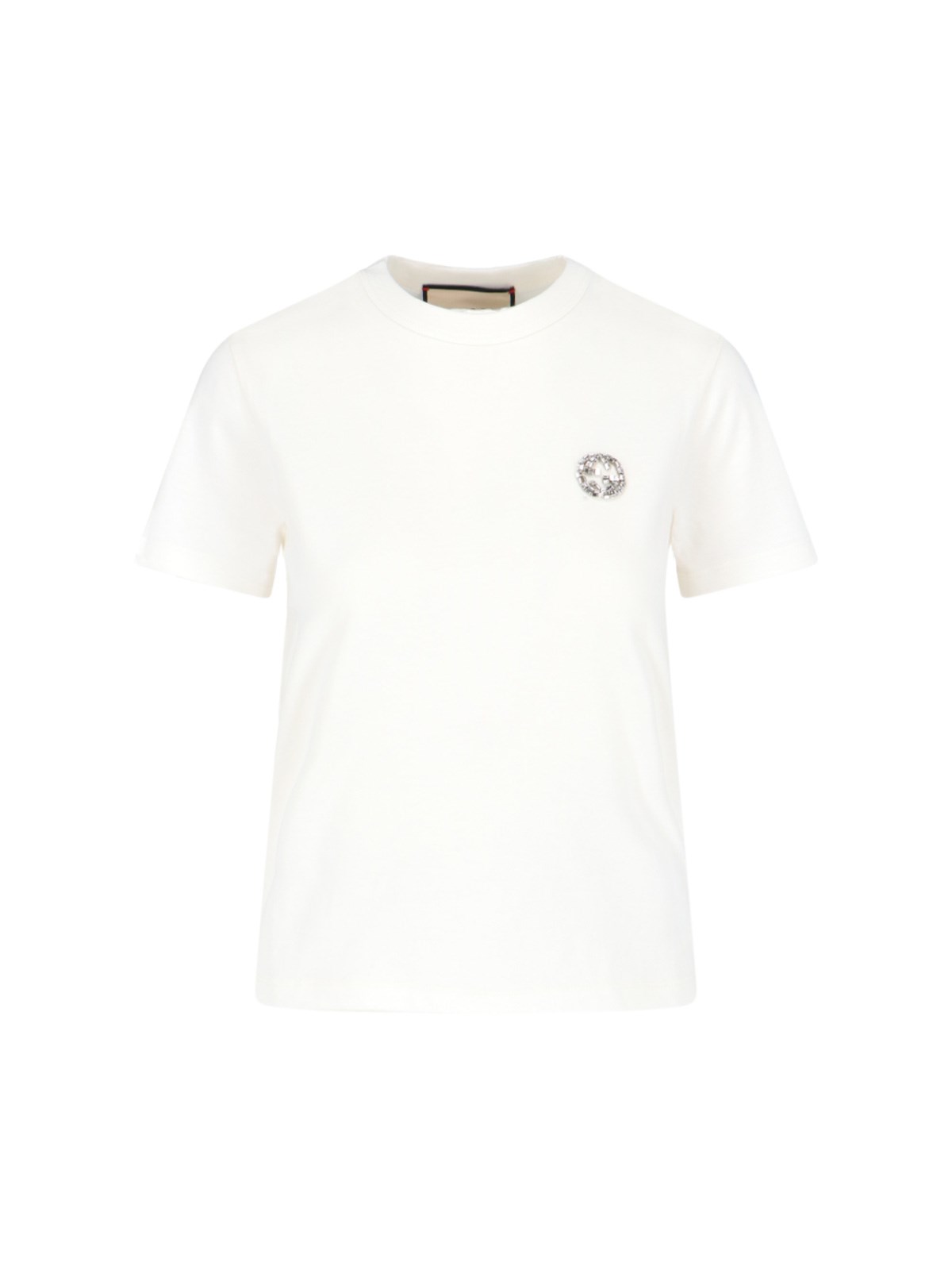 Shop Gucci 'incrocio Gg' T-shirt In White