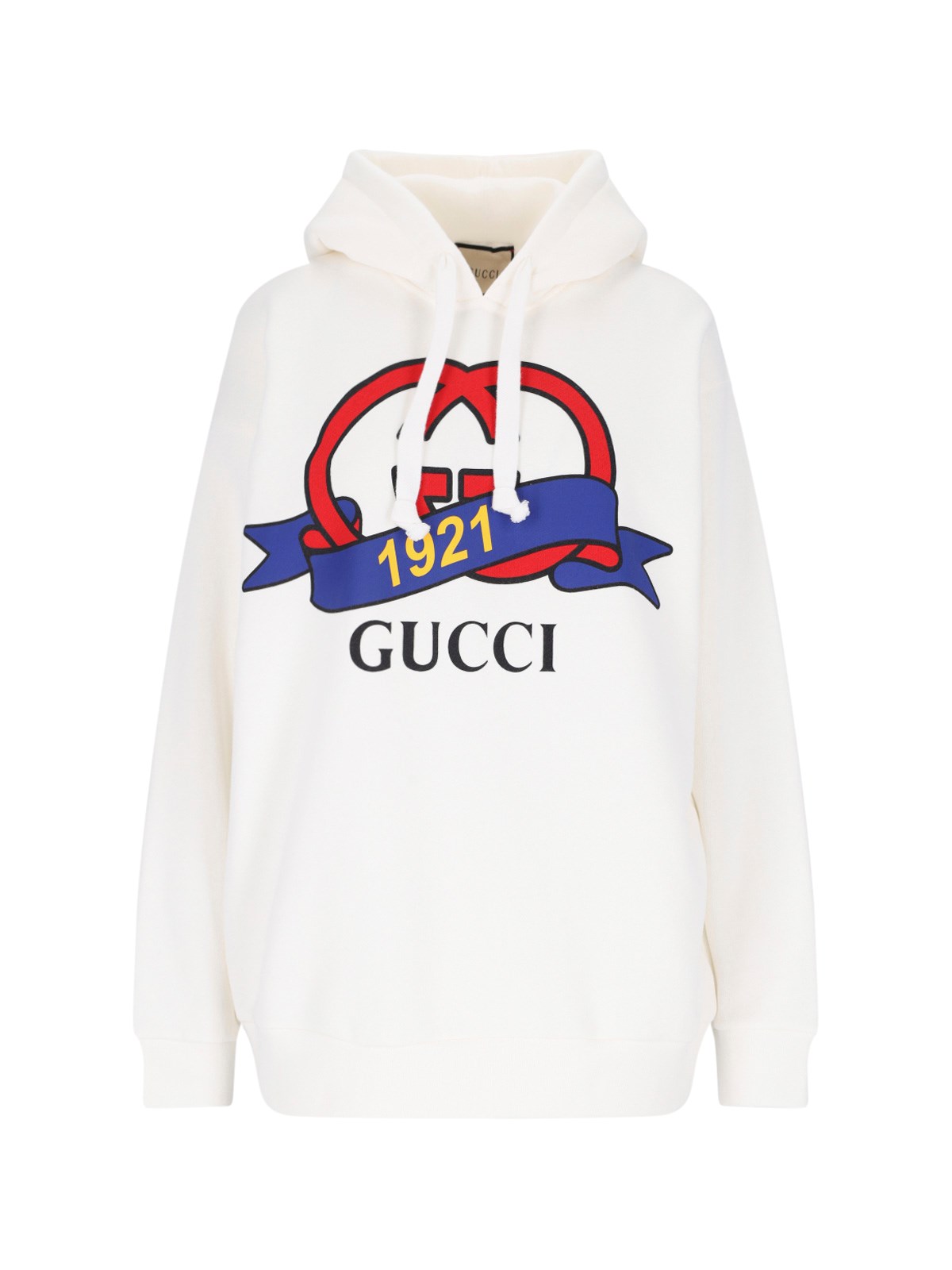 Shop Gucci '1921' Print Sweatshirt In White