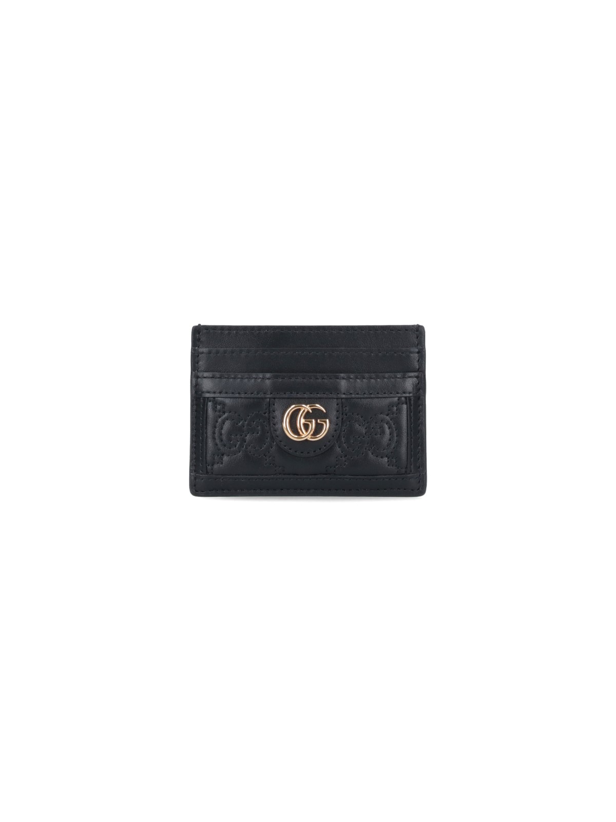 Shop Gucci "gg" Matelassé Card Holder In Black  