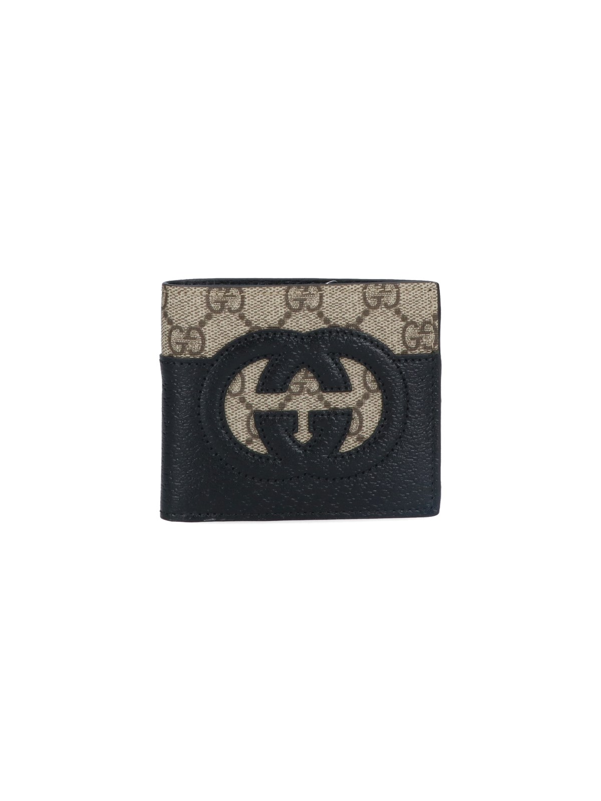 Shop Gucci 'incrocio Gg' Wallet In Black  