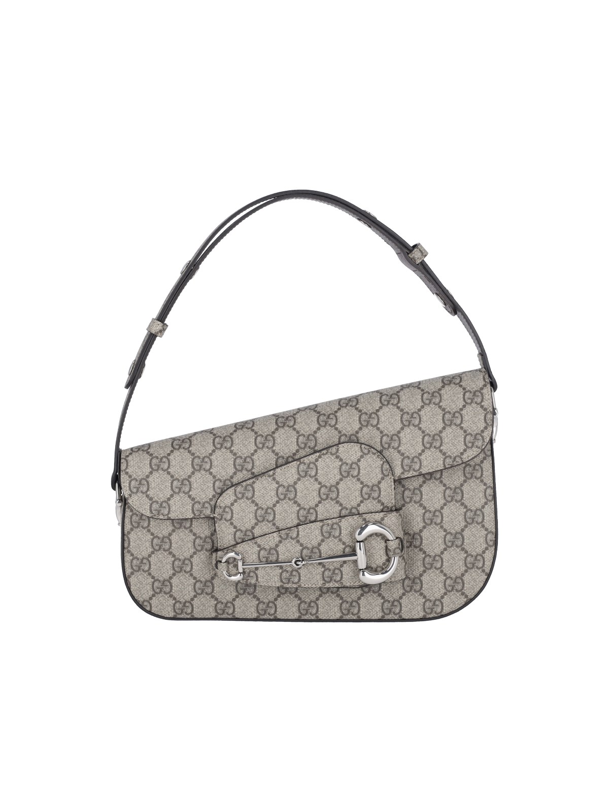Shop Gucci 'horsebit 1955' Small Shoulder Bag In Beige