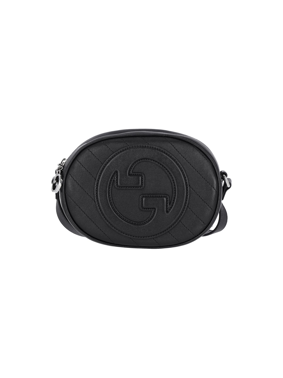 Gucci Black Blondie Leather Shoulder Bag In Black  