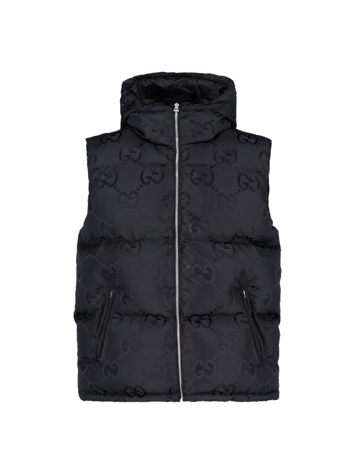 Gucci Logo Hooded Vest In Black  