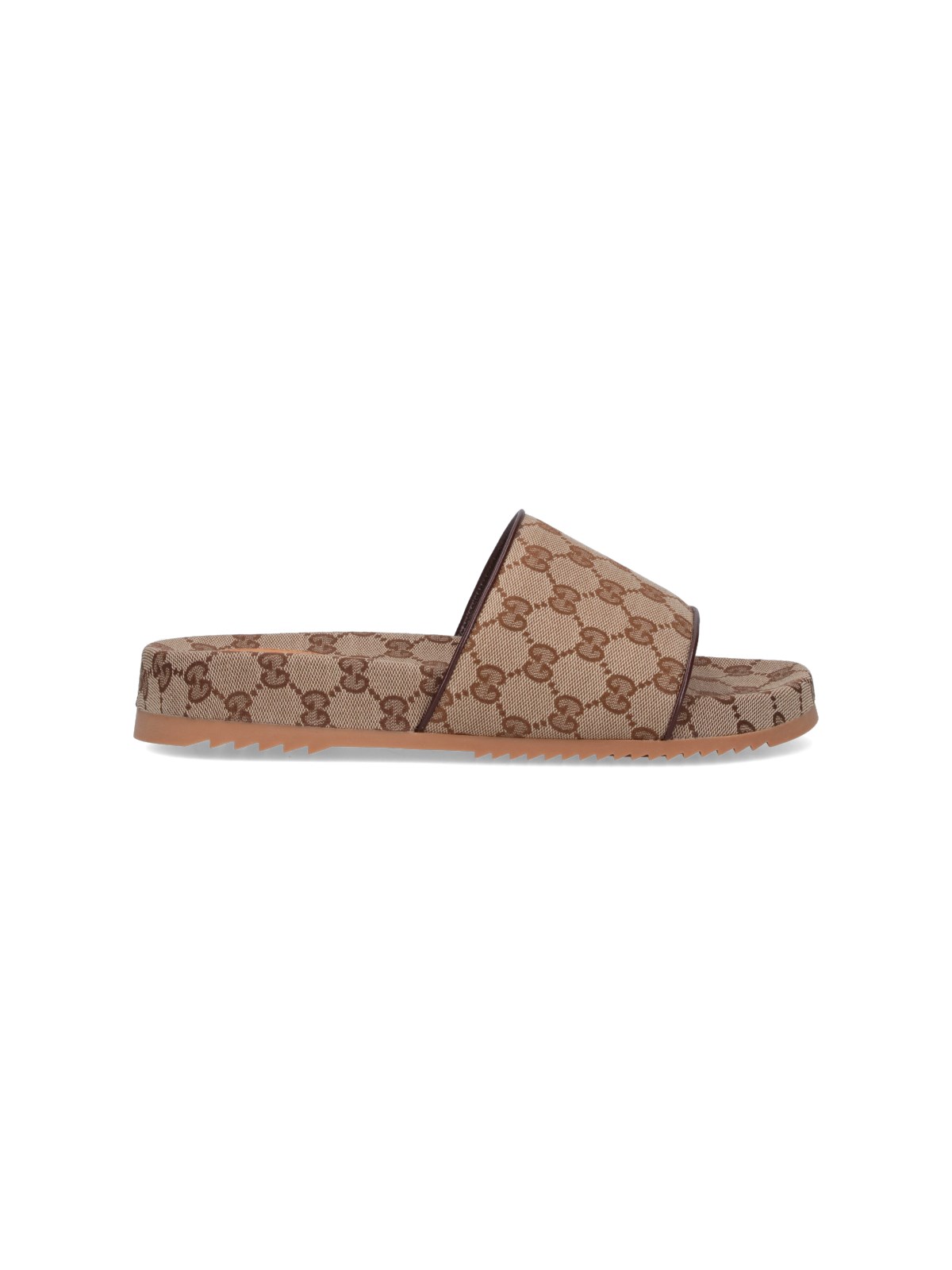Gucci Gg Slide Sandals In Beige