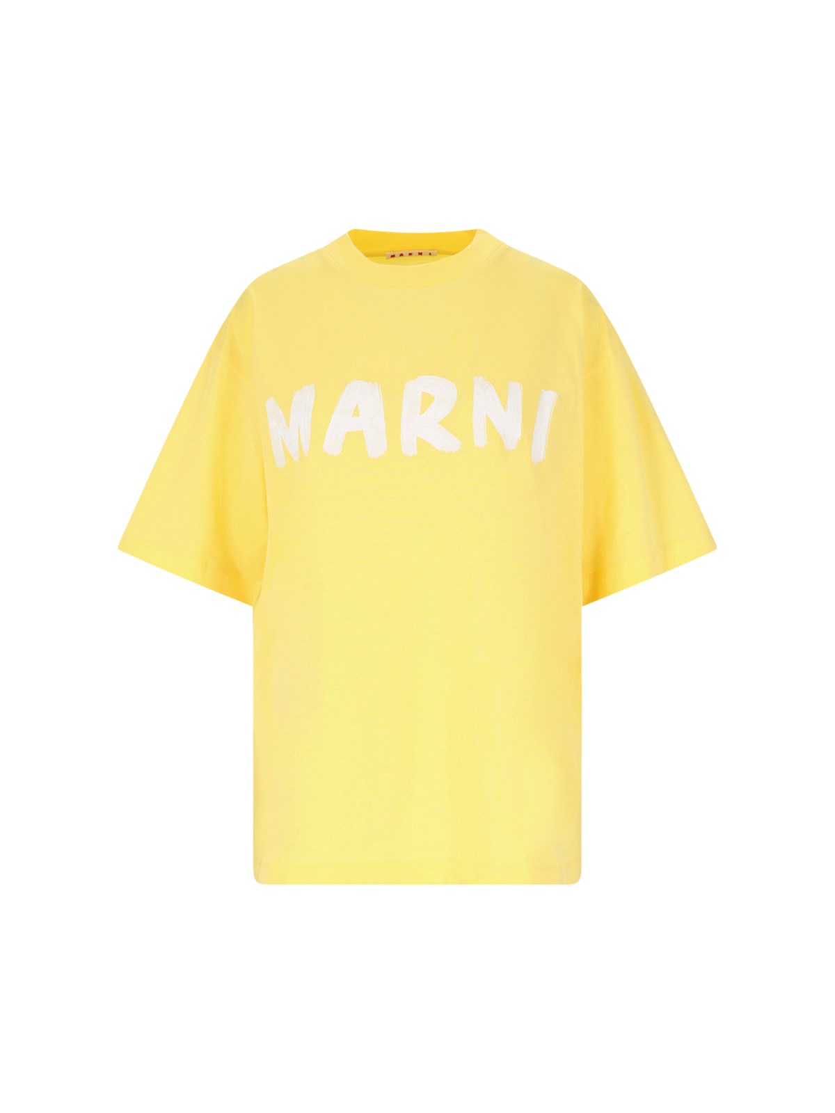 Shop Marni Logo T-shirt In Yellow