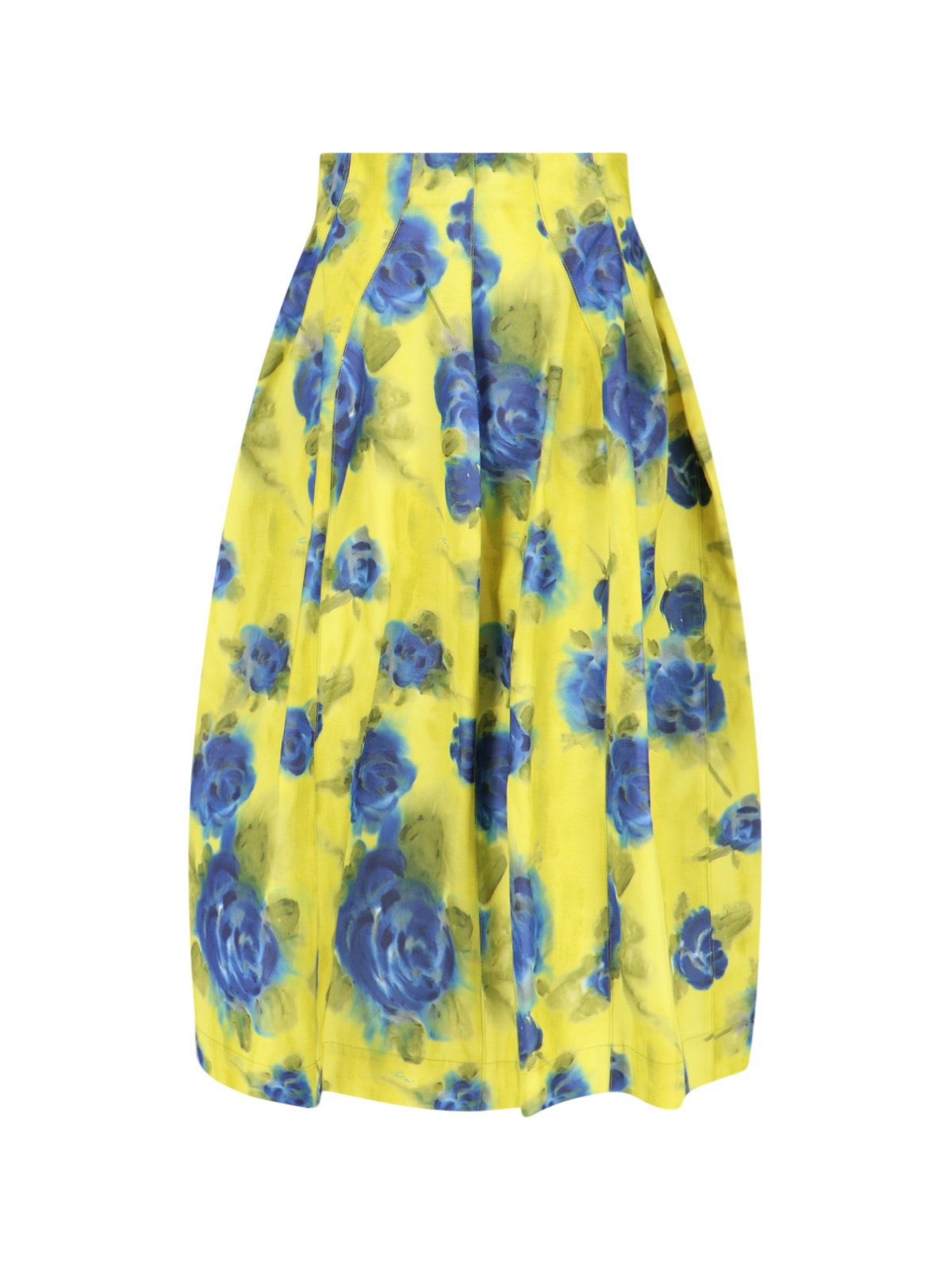 Shop Marni 'idyll' Print Skirt In Yellow
