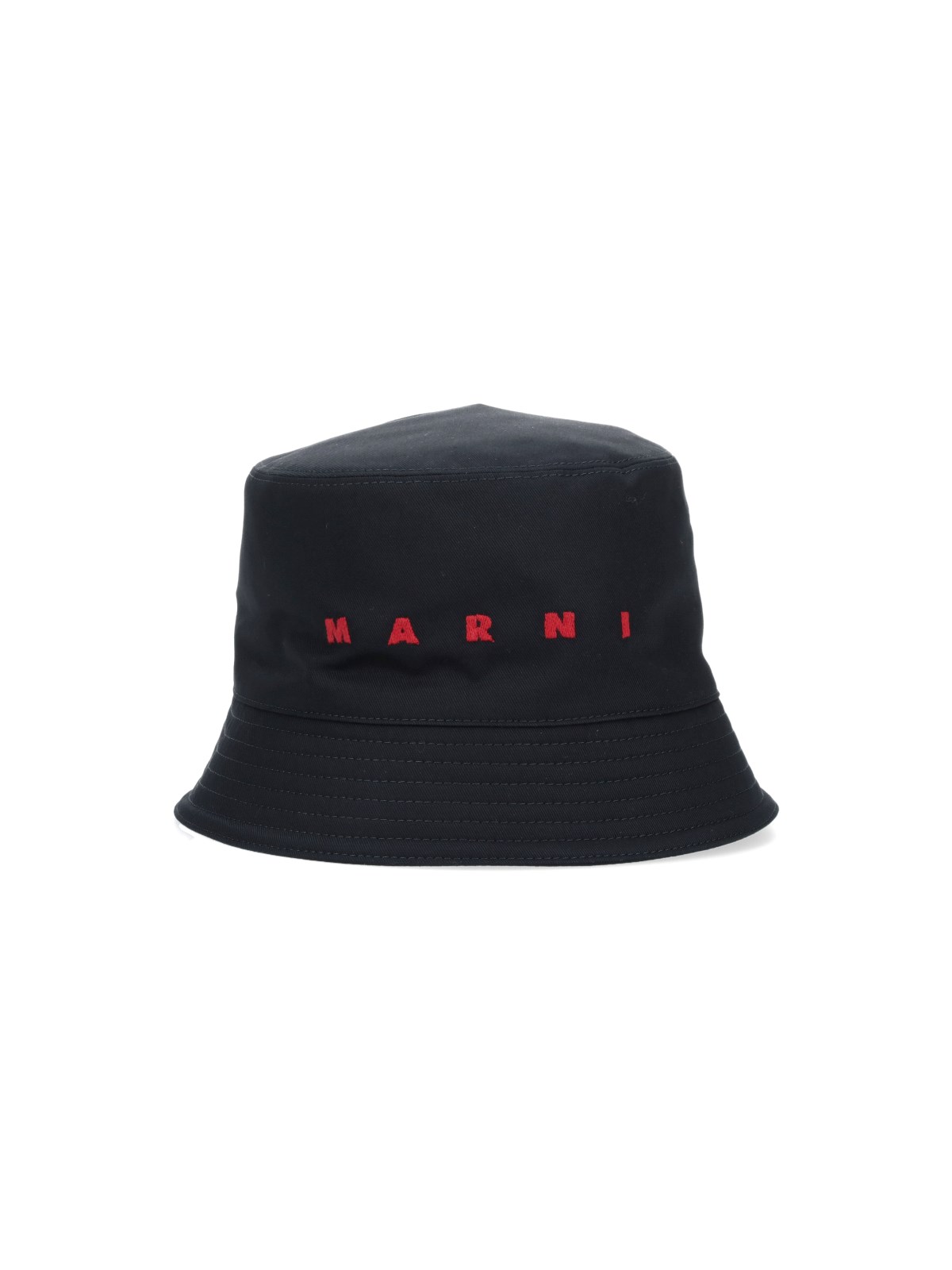 Marni Logo Bucket Hat In Black  