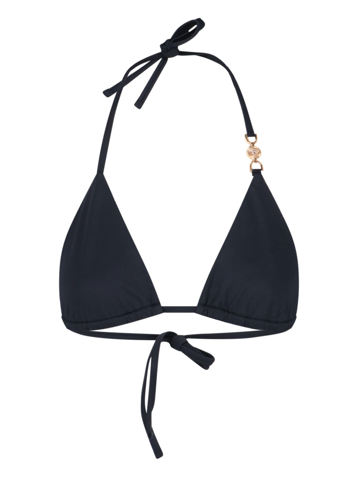 Versace Medusa Lycra Triangle Bikini Top In Black  