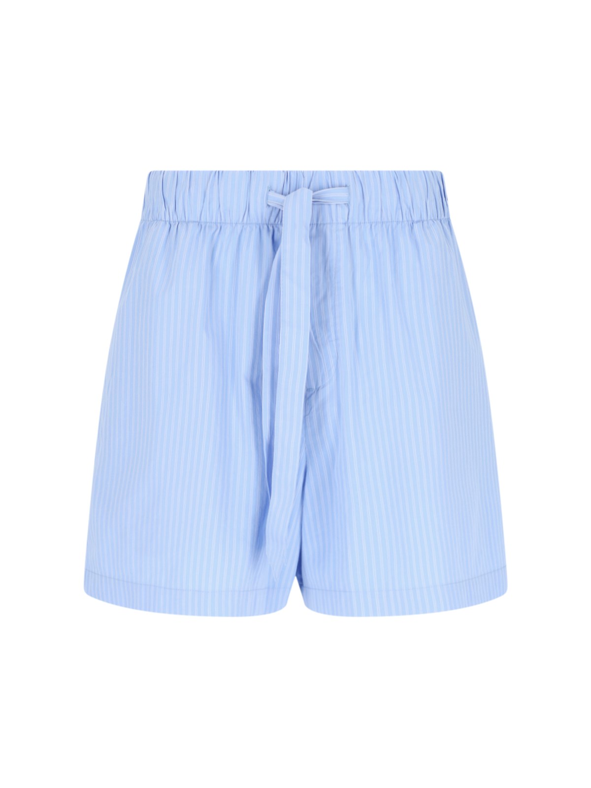 Tekla 'pin Stripes' Shorts In Light Blue