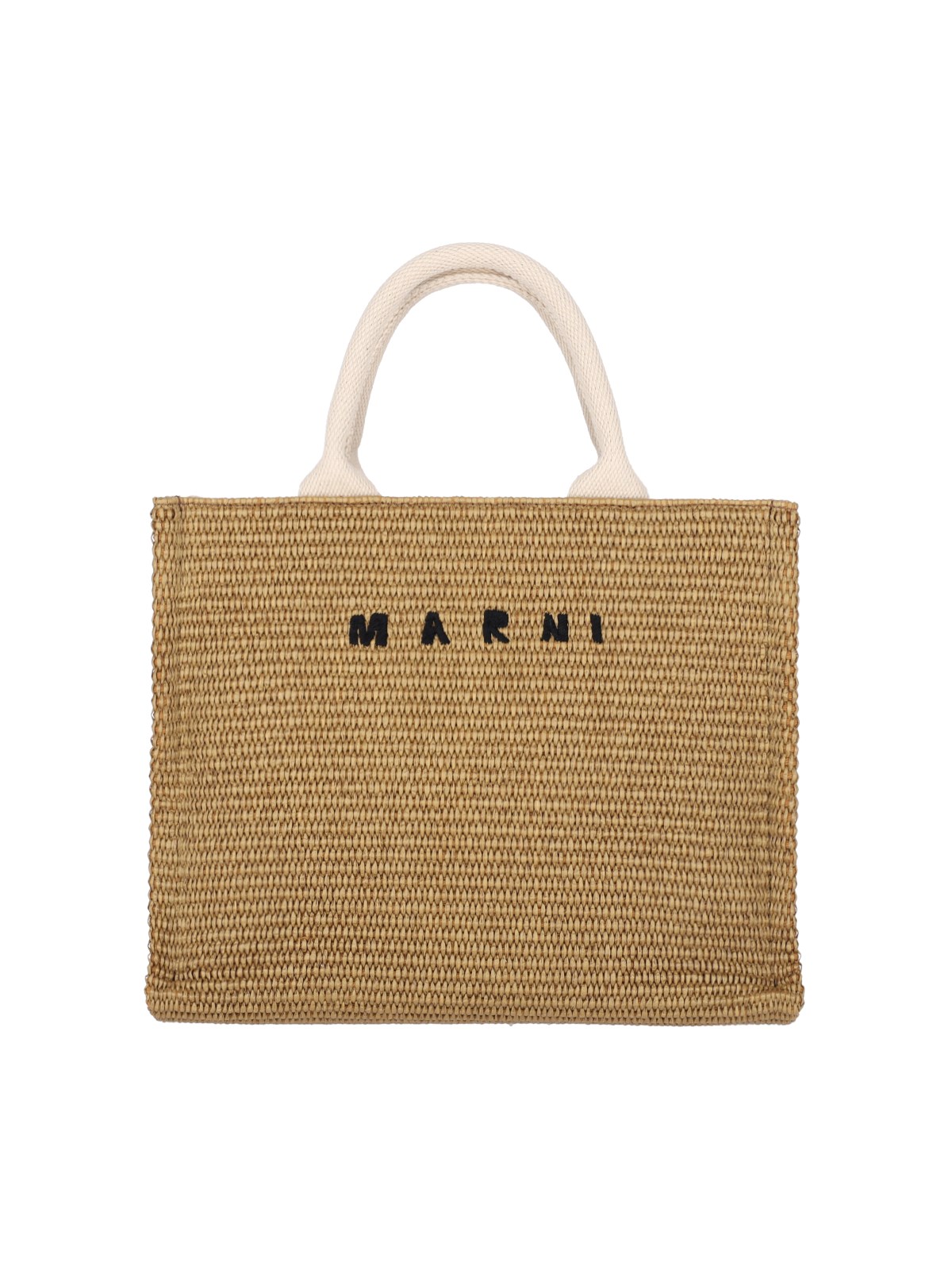 Marni Logo Small Tote Bag In Brown