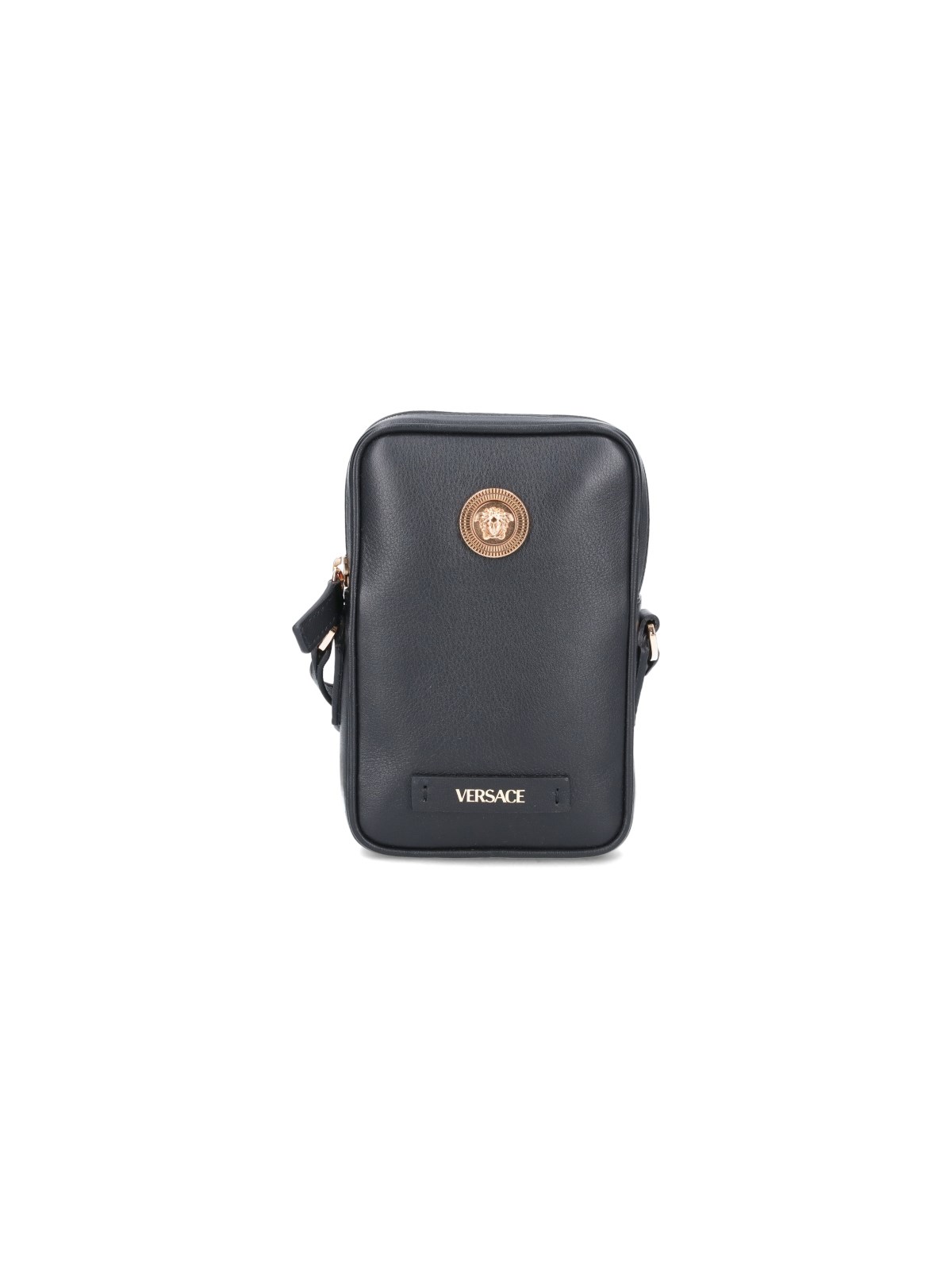 Shop Versace 'biggie' Small Crossbody Bag In Black  