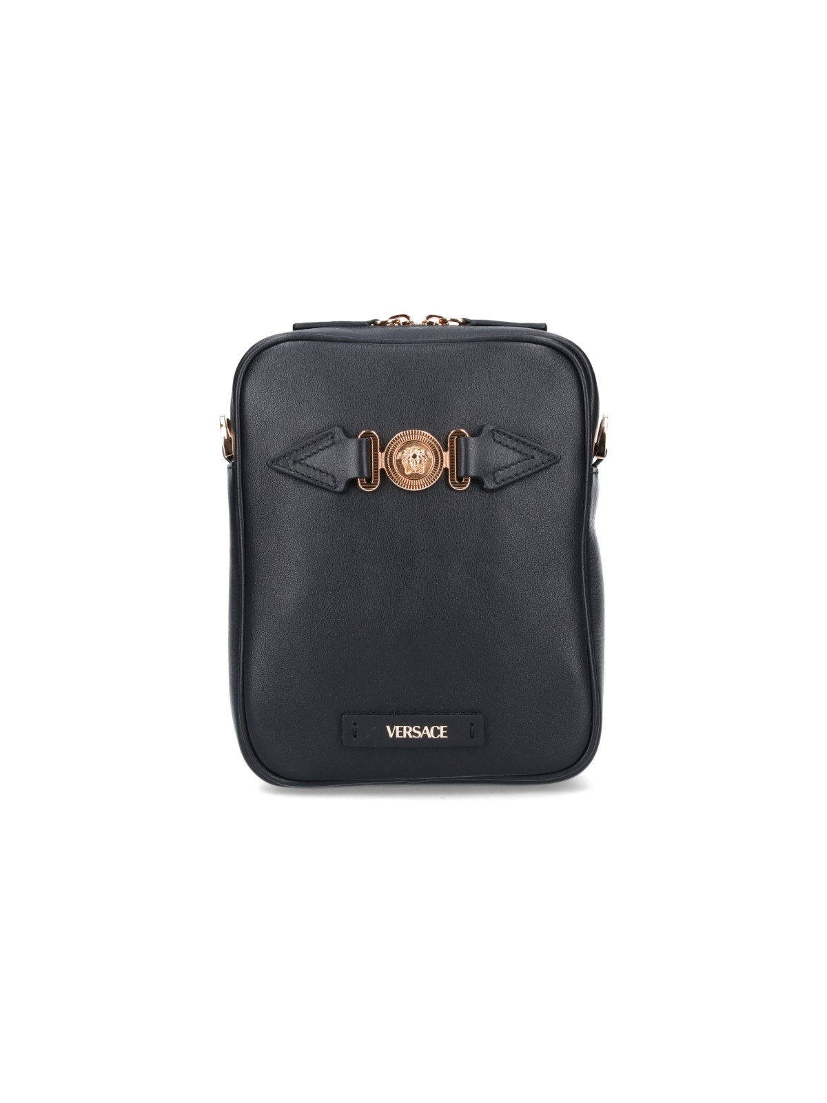 Shop Versace 'medusa Biggie' Messenger Bag In Black  