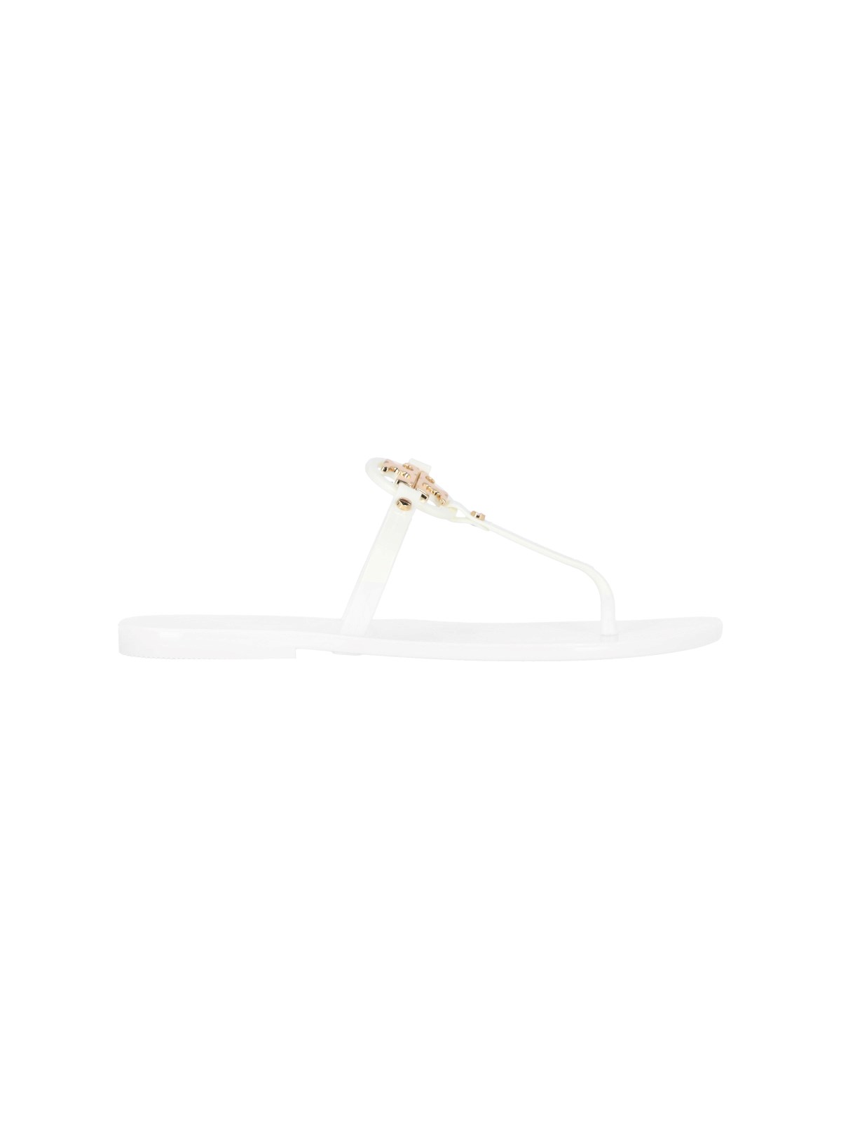 Tory Burch Logo Thong Sandals In White