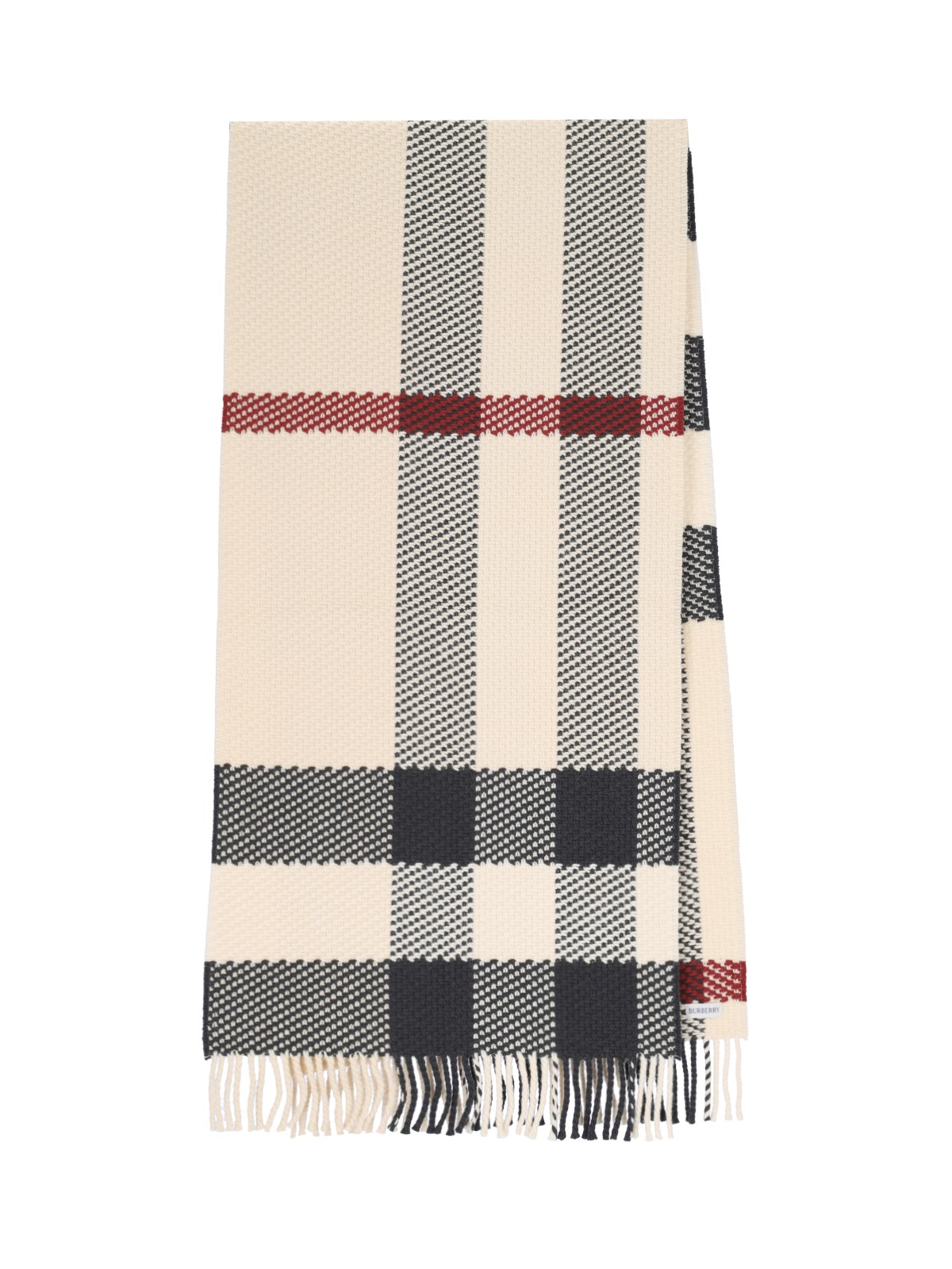 Burberry Check Pattern Scarf In Gray