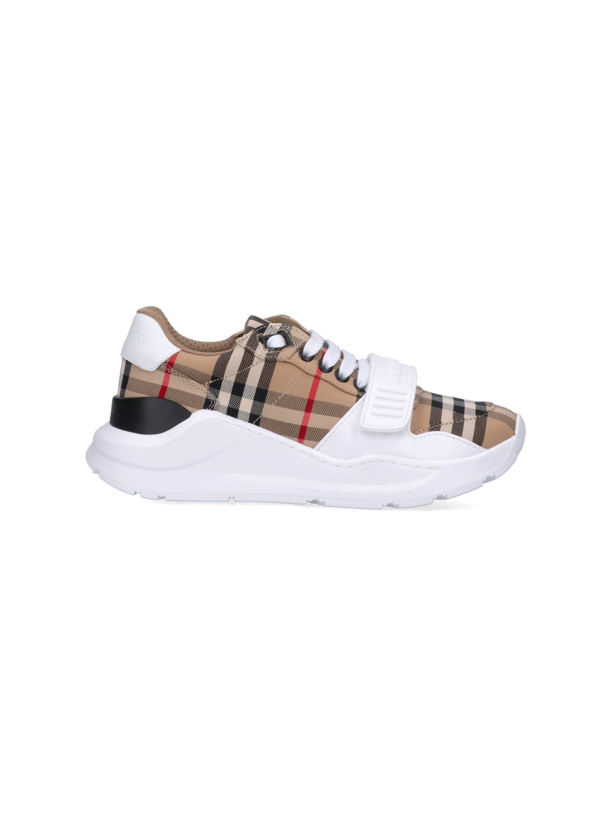 Shop Burberry 'vintage Check' Sneakers In Beige
