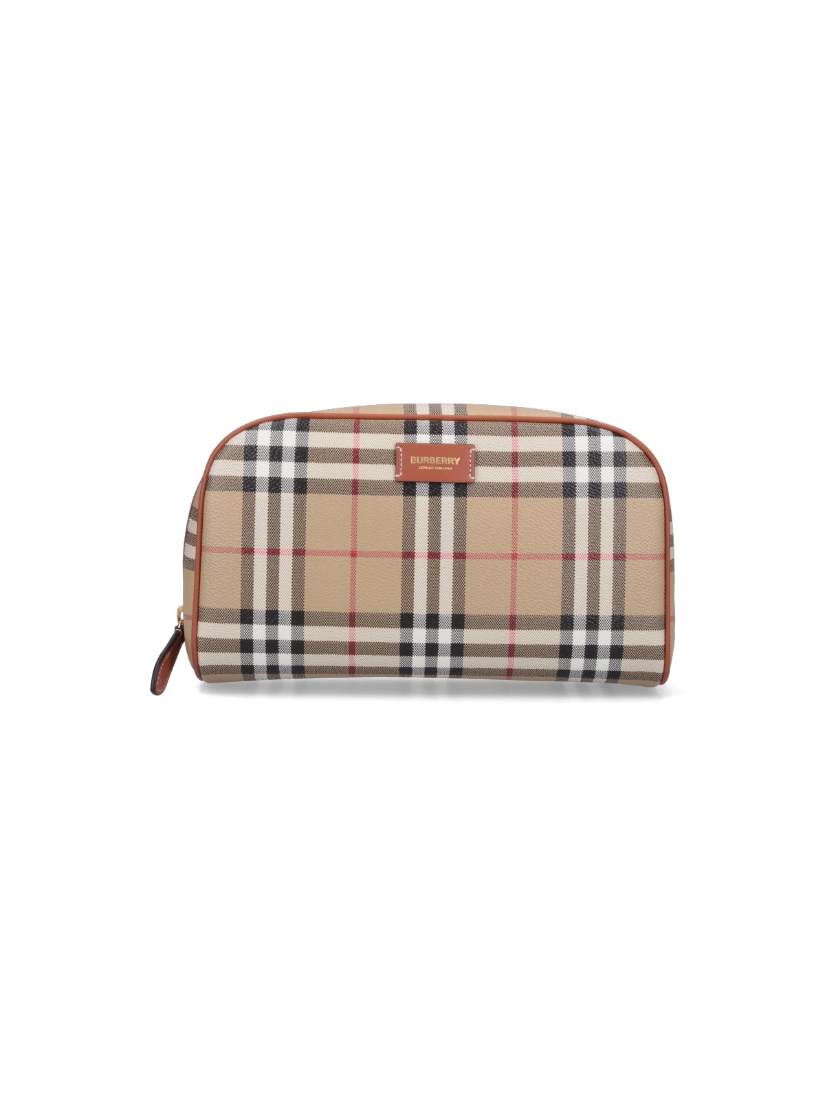 Burberry Check Pouch In Beige