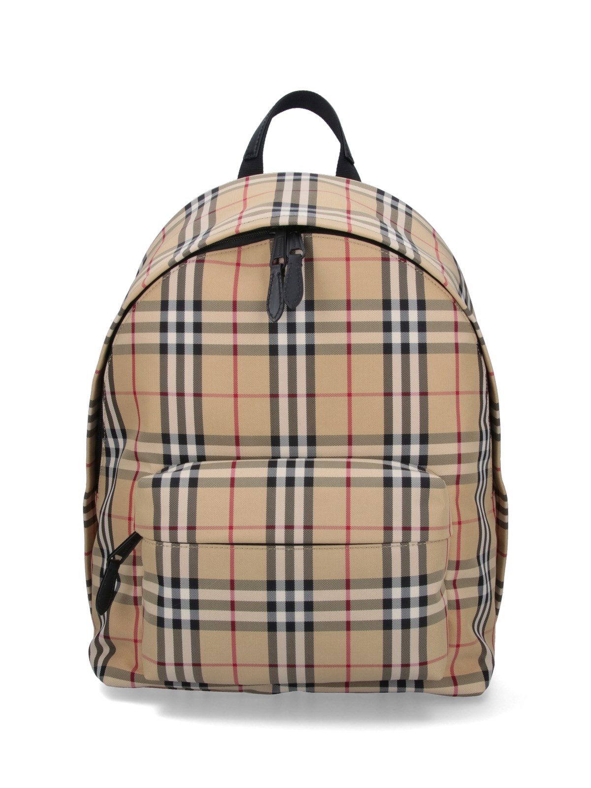 Shop Burberry 'check' Backpack In Beige