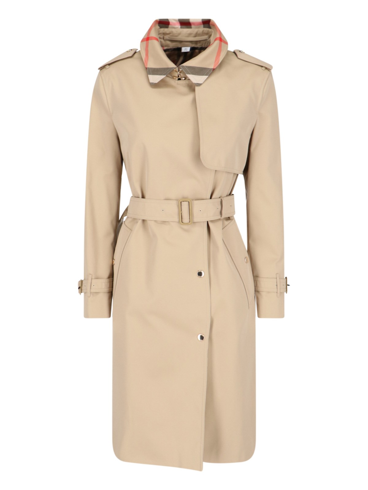 BURBERRY CHECK DETAILS TRENCH COAT
