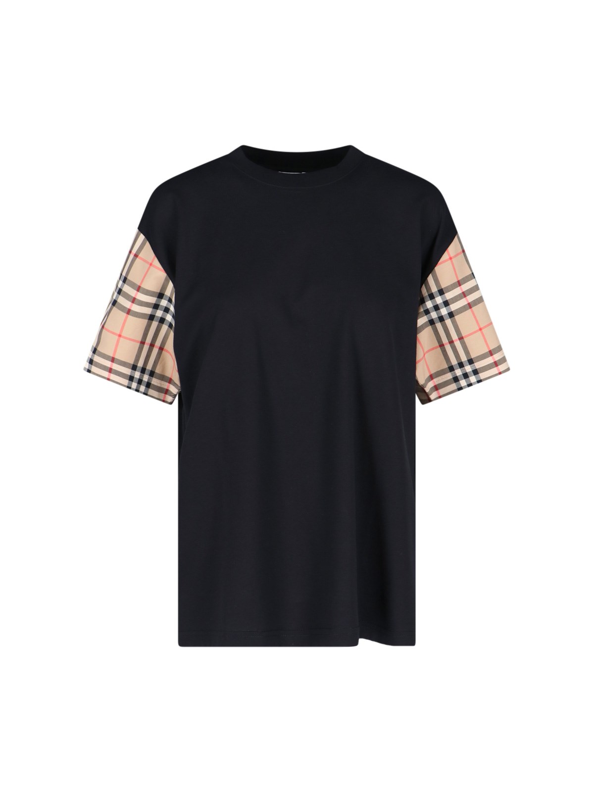 Shop Burberry 'vintage Check' Sleeved T-shirt In Black  