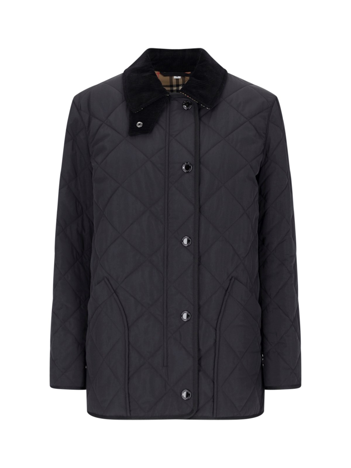 Shop Burberry Quilted Jacket "country" In Black  