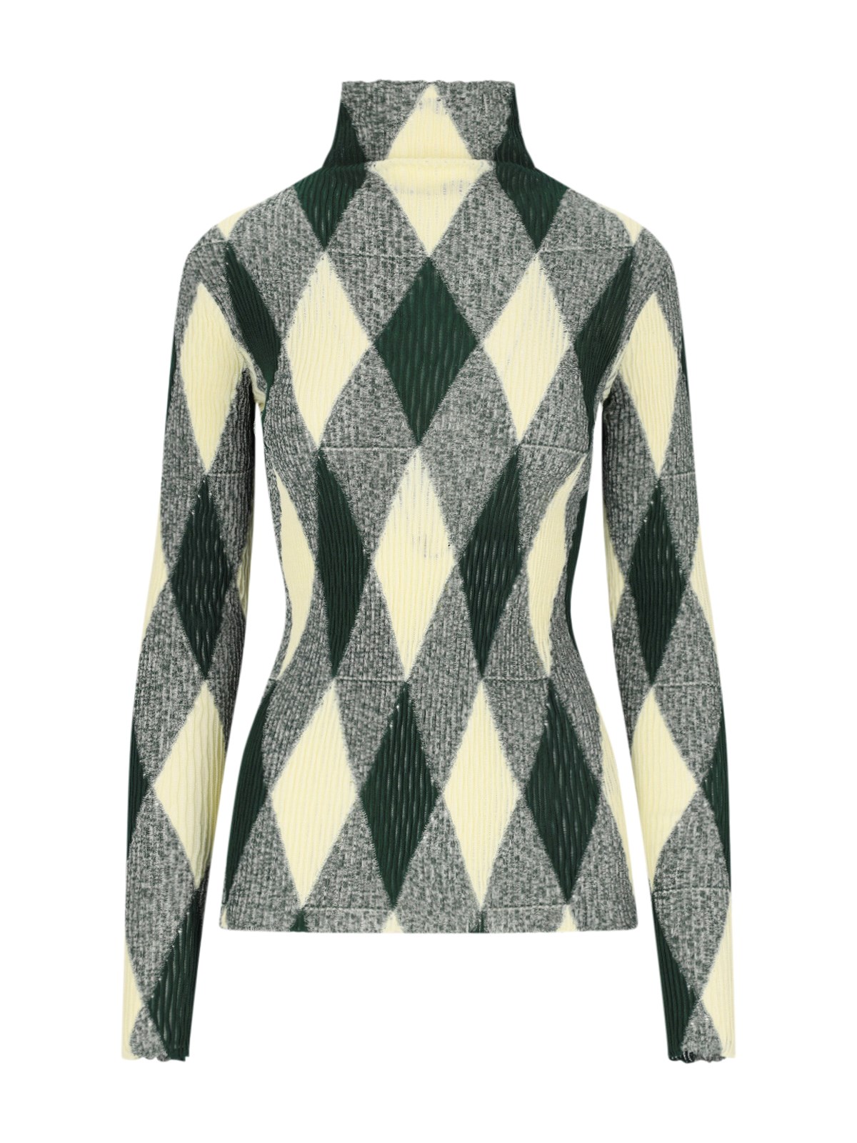 Shop Burberry 'argyle' Print Sweater In Green