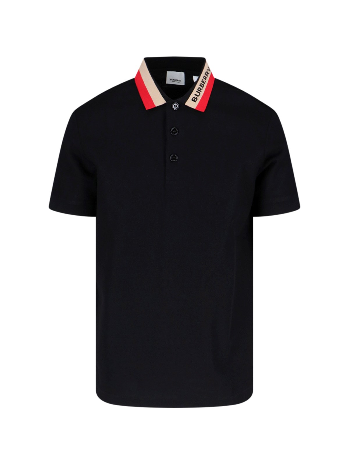 Shop Burberry Logo Polo Shirt In Black  