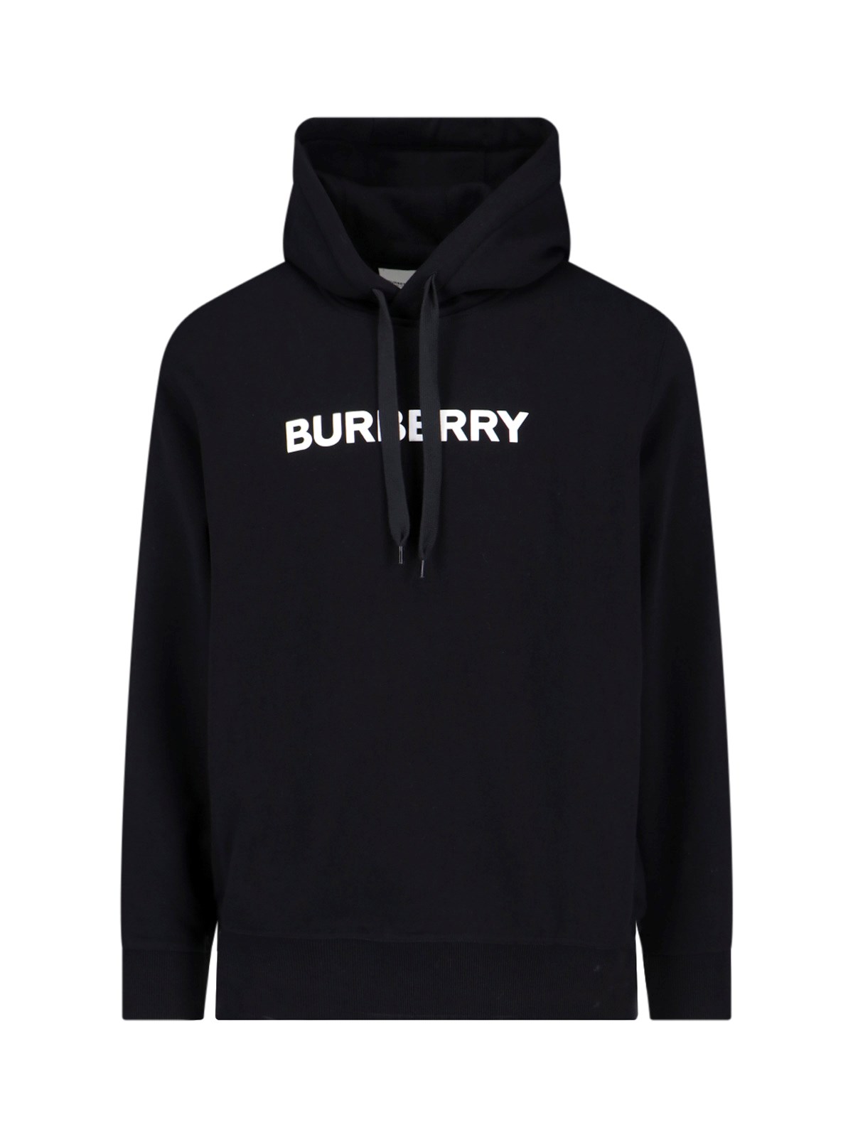 Shop Burberry Logo Hoodie In Black  