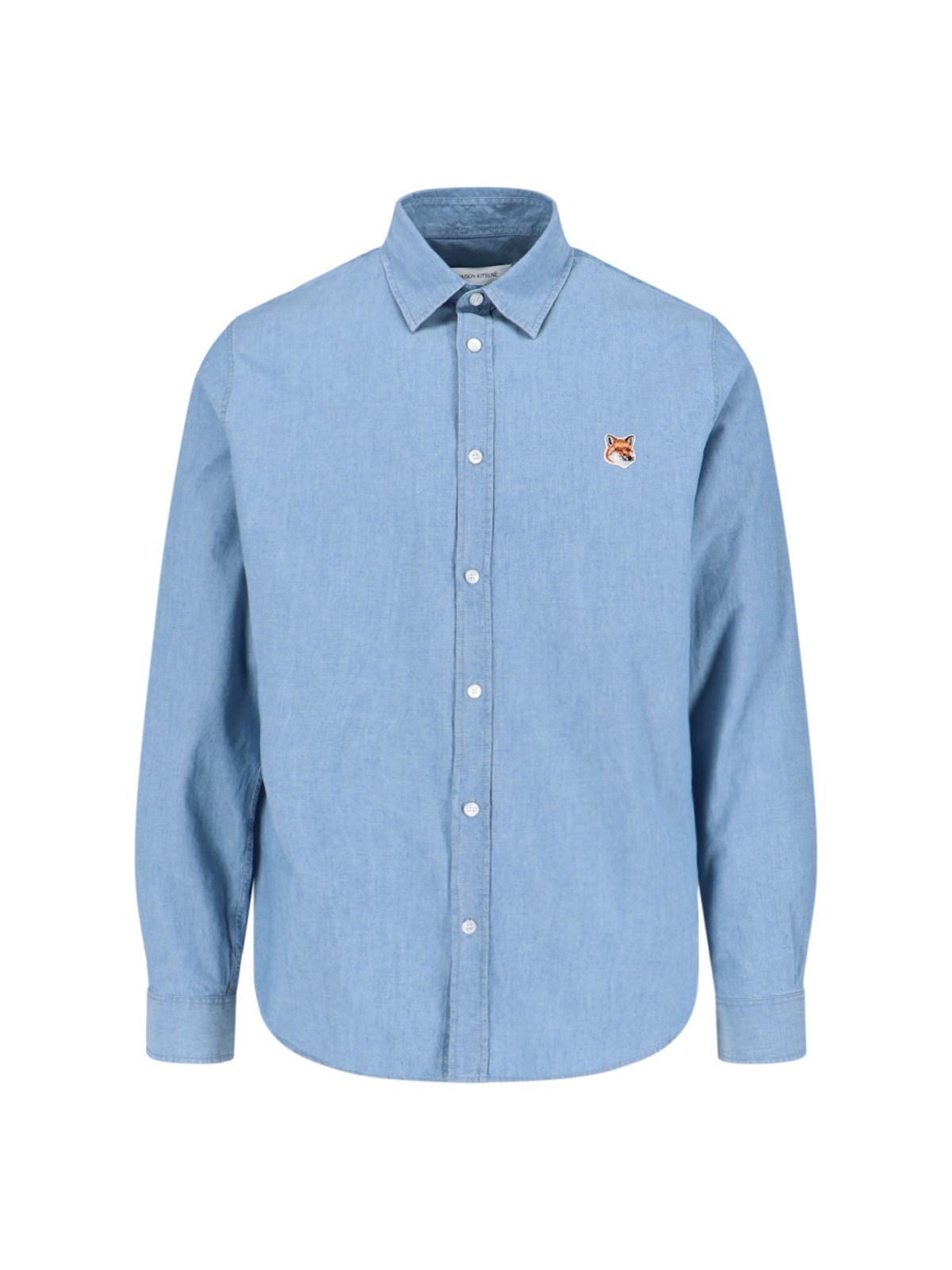 Shop Maison Kitsuné 'fox Head' Shirt In Blue