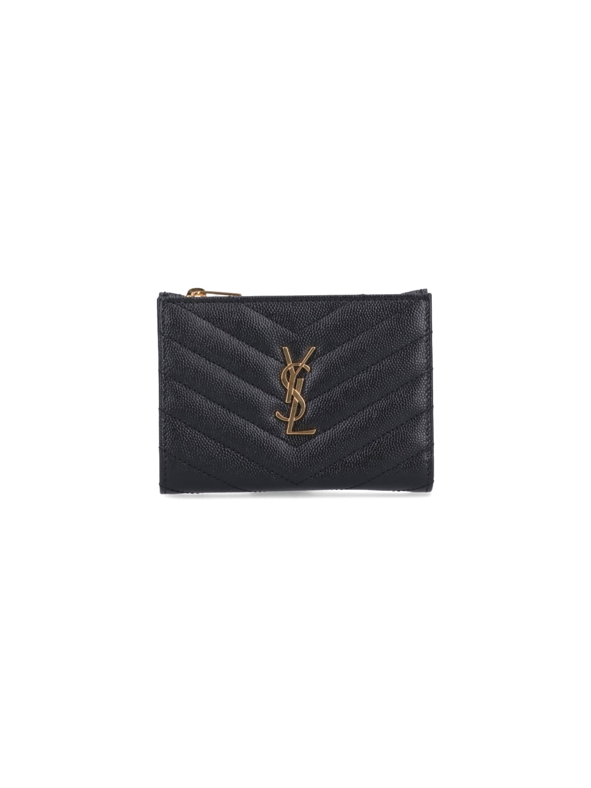 Saint Laurent 'cassandre' Wallet In Black  