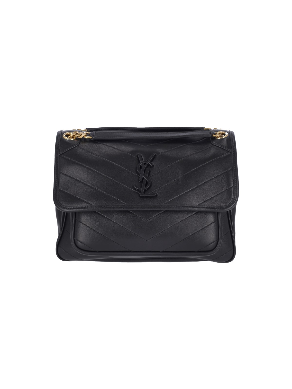 Shop Saint Laurent 'niki Vintage' Shoulder Bag In Black  