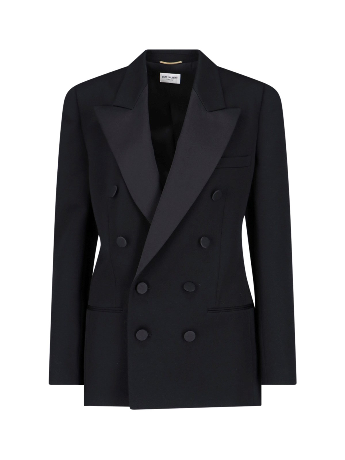 Shop Saint Laurent Tuxedo Double-breasted Jacket In Black  